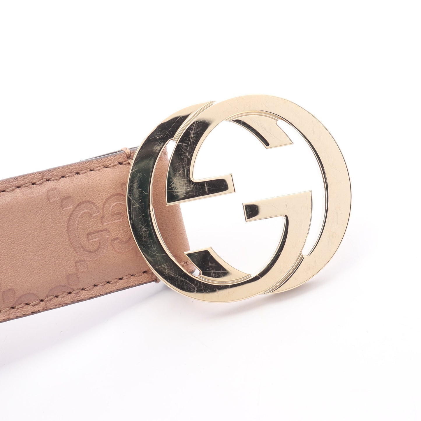 インターロッキングG グッチシマ ベルト レザー ピンクベージュ グッチ 財布・小物 GUCCI