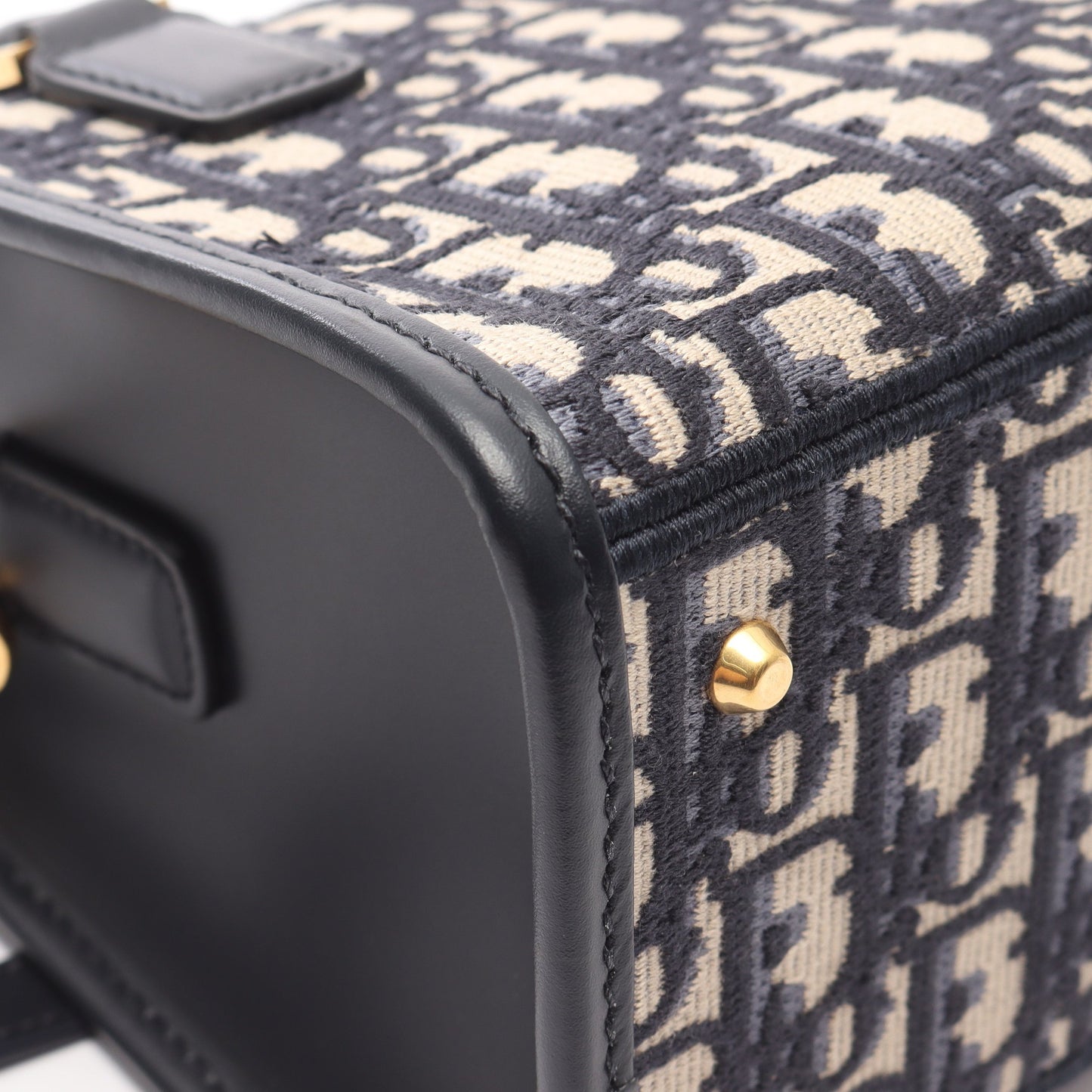 オブリーク ミニボストンバッグ キャンバス レザー ベージュ ネイビー 2WAY クリスチャンディオール バッグ Christian Dior