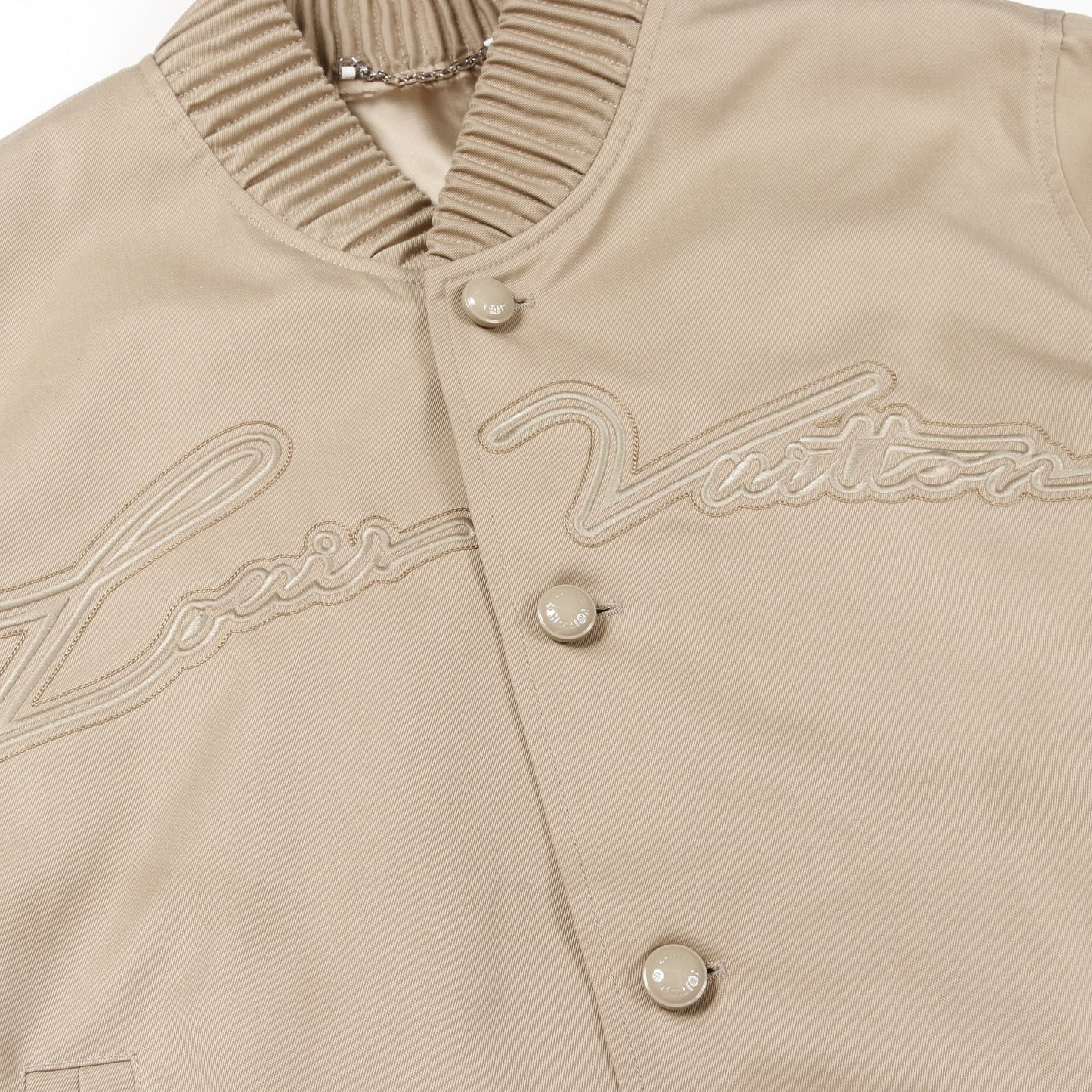 エンブロイダードコットンブレンドボンバー ジャケット コットン ベージュ 24AW ルイヴィトン アウター LOUIS VUITTON