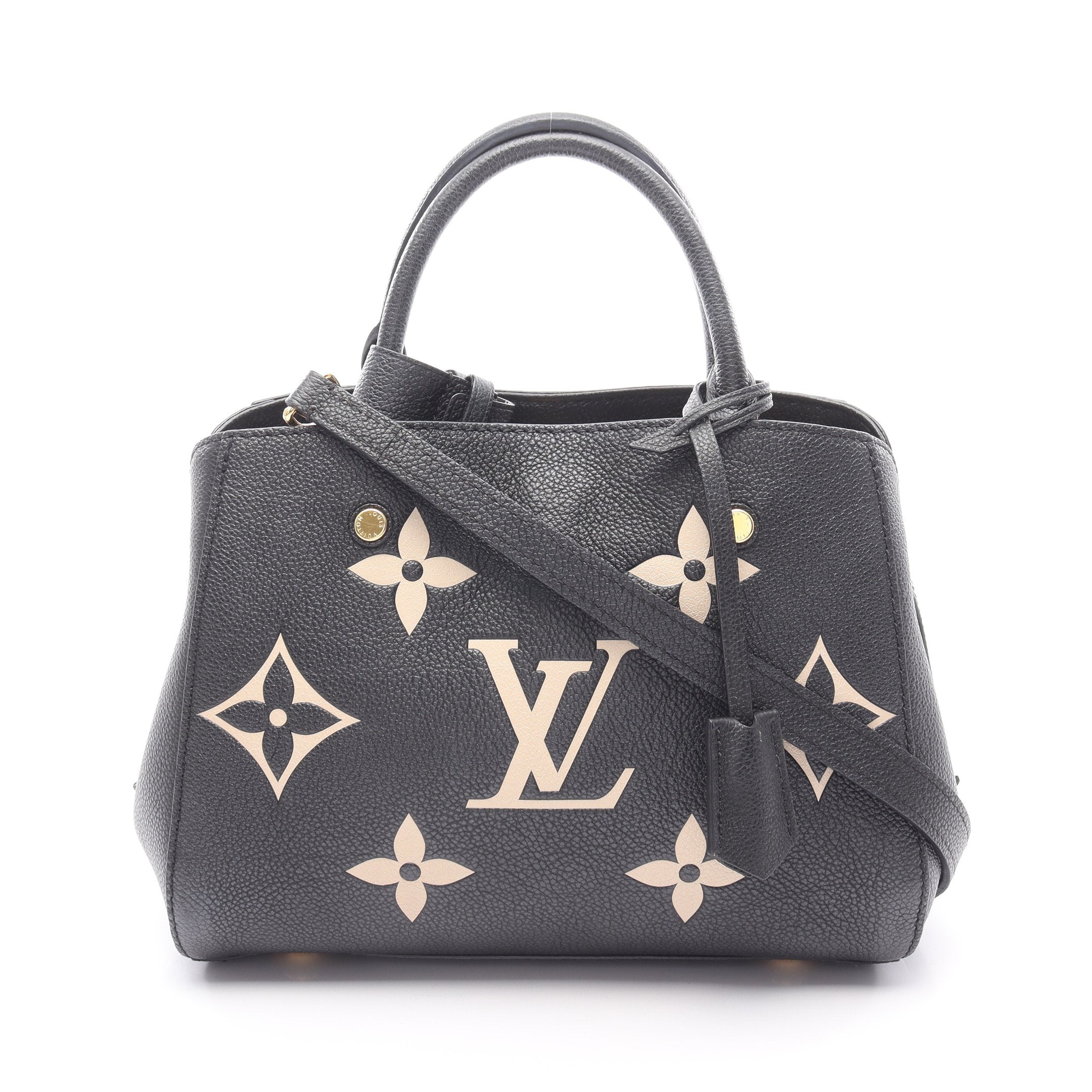 ルイヴィトン モンテーニュBB アンプラント ハンドバッグ　ブラック モンテーニュBB バイカラーモノグラムアンプラント ハンドバッグ