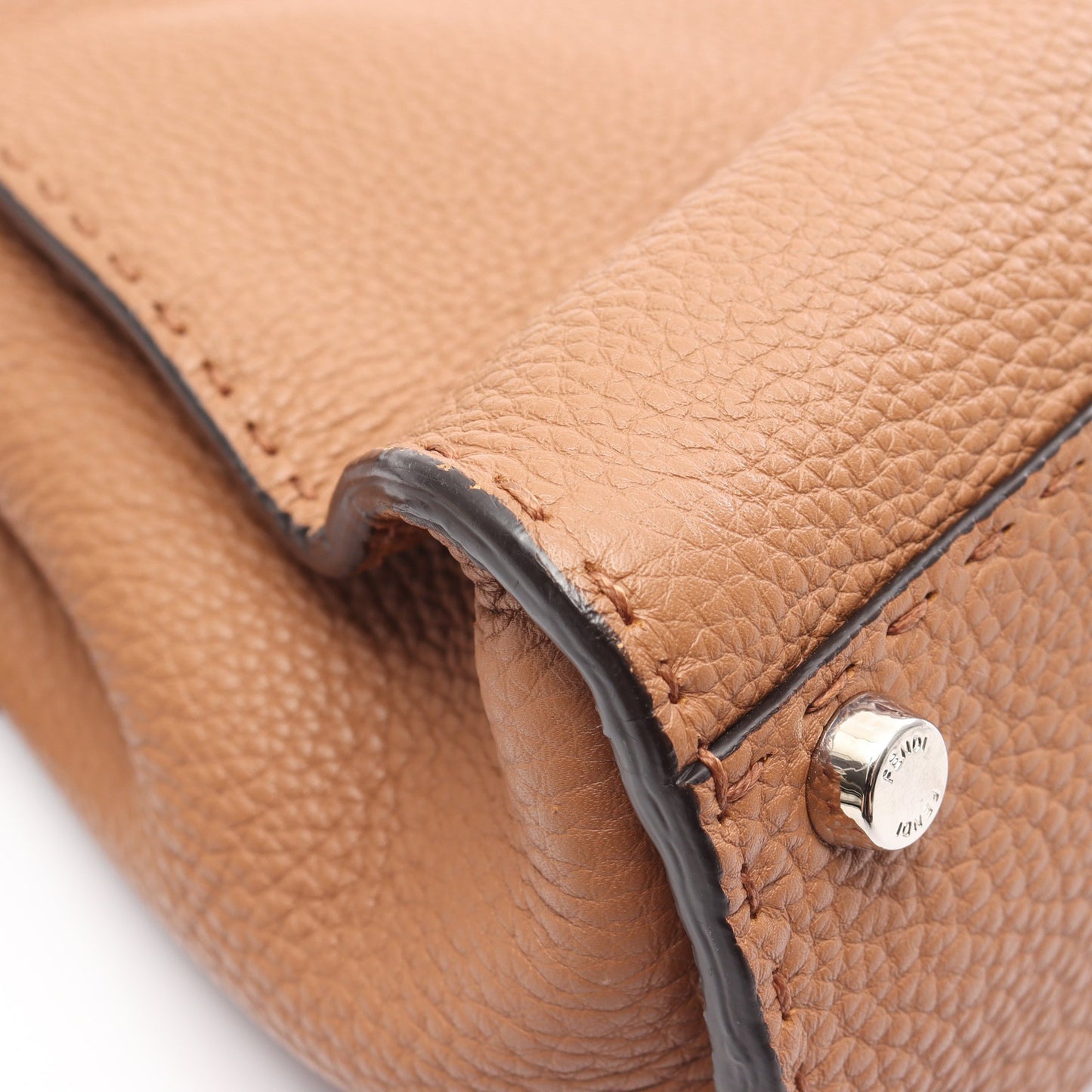 ピーカブー レギュラー セレリア ハンドバッグ レザー ブラウン 2WAY フェンディ バッグ FENDI