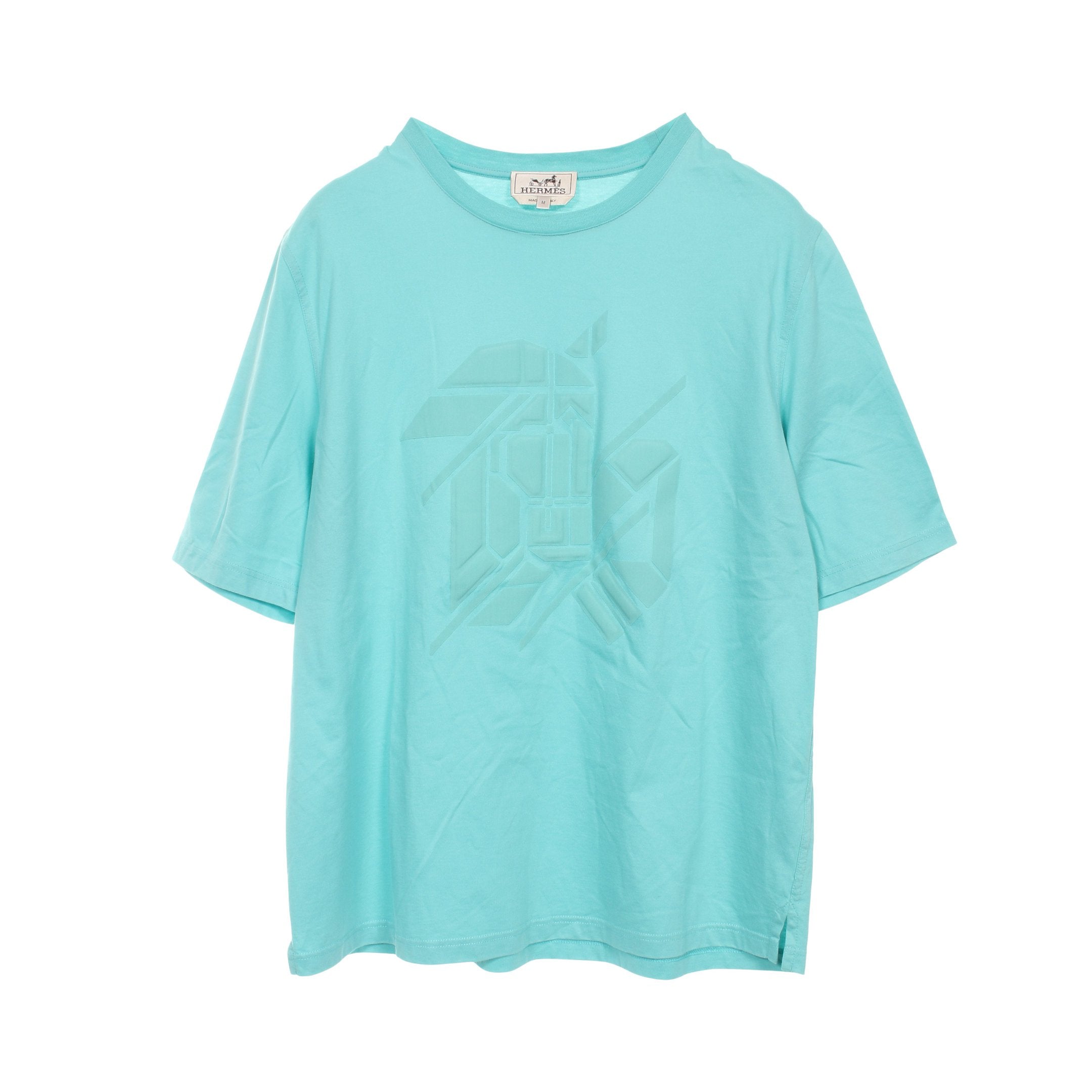 Chevaux en Symetrie Tシャツ コットン ライトブルー エルメス – RECLO