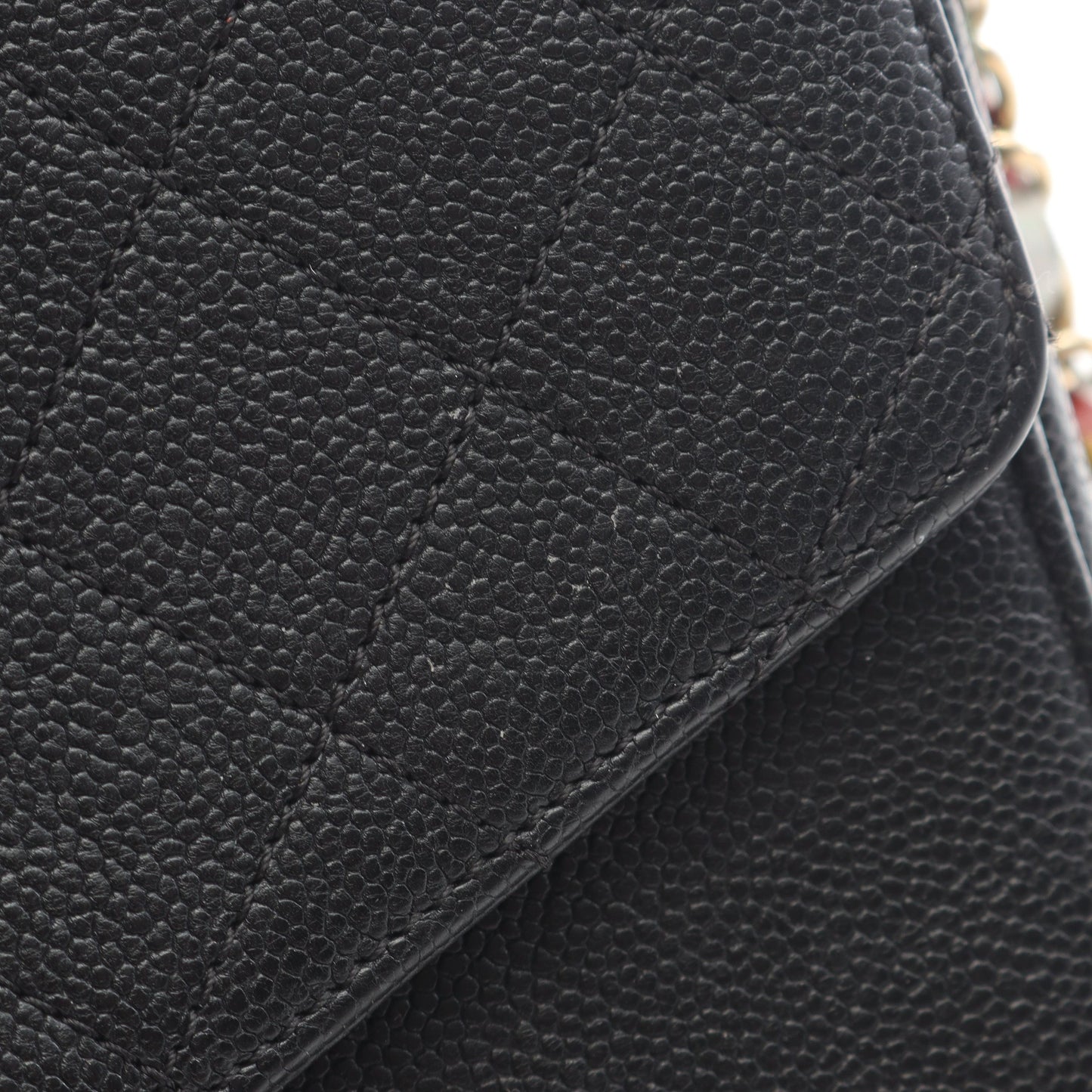 マトラッセ チェーンショルダーバッグ キャビアスキン ブラック ゴールド金具 2WAY シャネル バッグ CHANEL