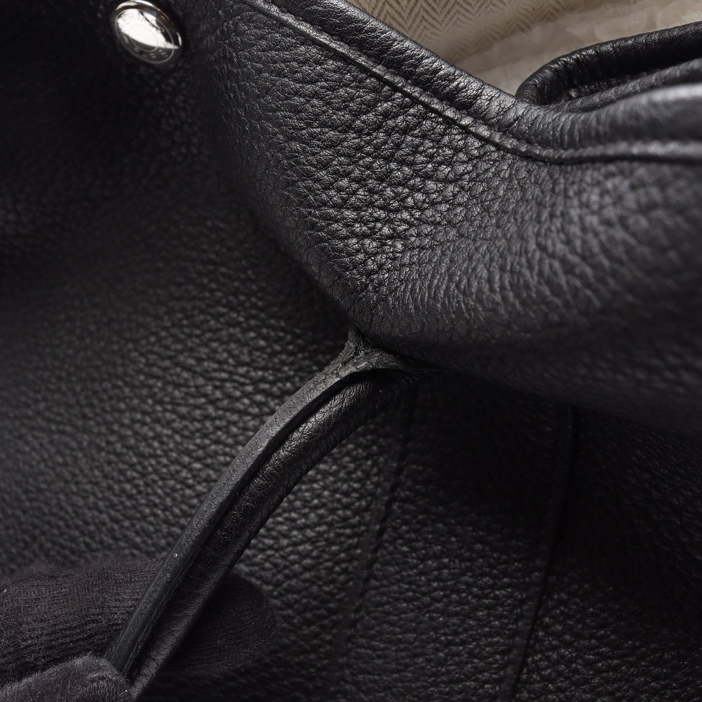 ガーデンパーティPM ハンドバッグ トートバッグ ネゴンダ ブラック シルバー金具 □Q刻印 エルメス バッグ HERMES