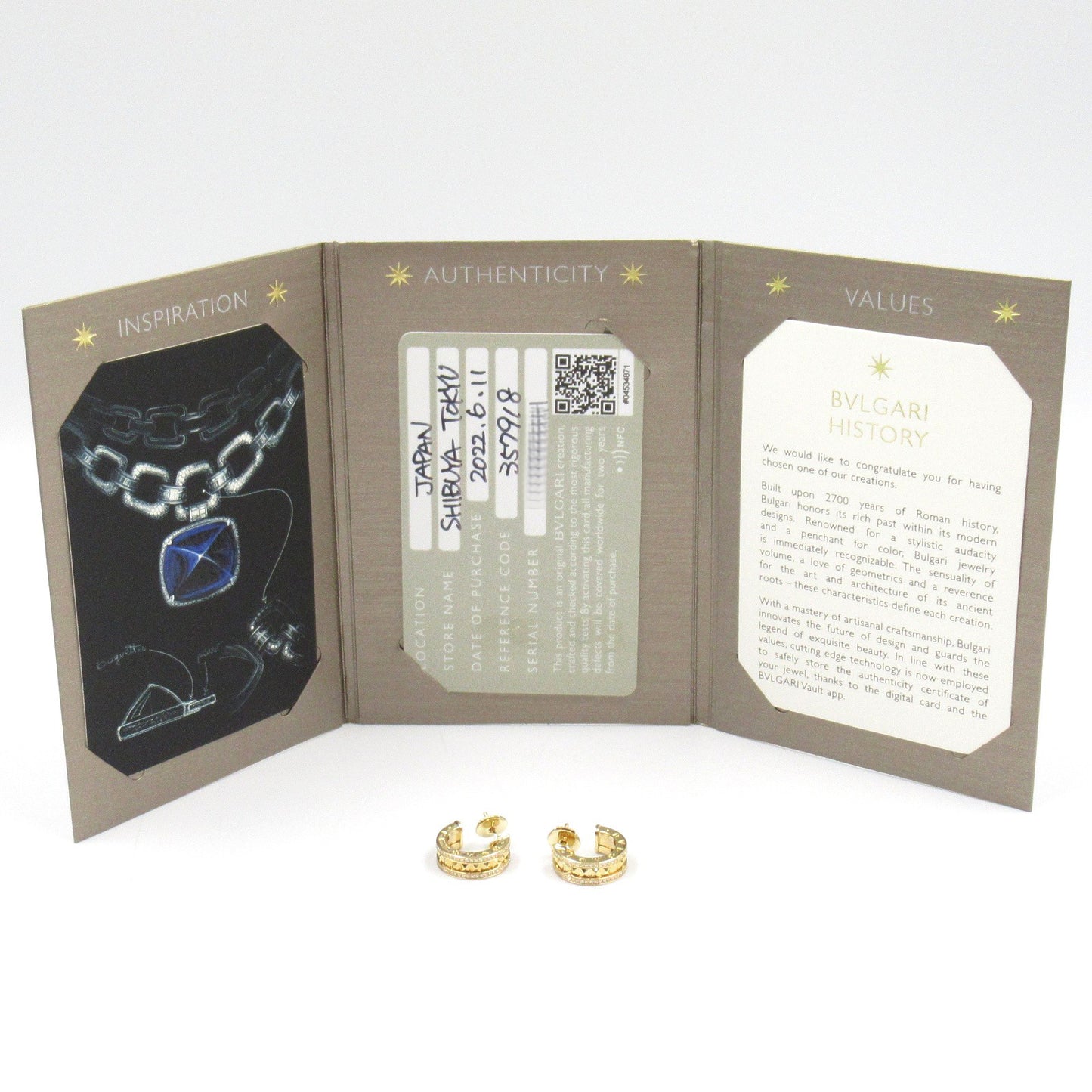 B-zero1 ビーゼロワン ピアス ダイヤ ピアス K18(イエローゴールド) ダイヤモンド クリア ブルガリ アクセサリー BVLGARI