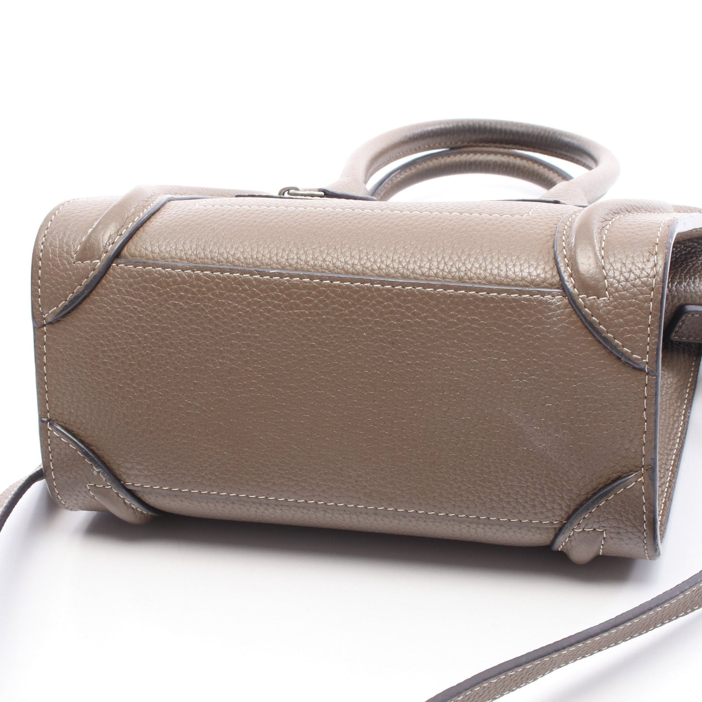 ラゲージ ナノショッパー ハンドバッグ レザー グレーブラウン 2WAY セリーヌ バッグ CELINE