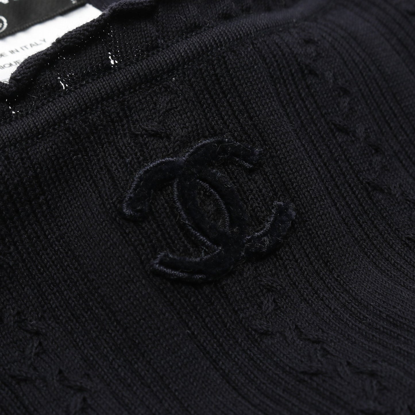 ココマーク ニット ノースリーブ コットン ネイビー シャネル トップス CHANEL