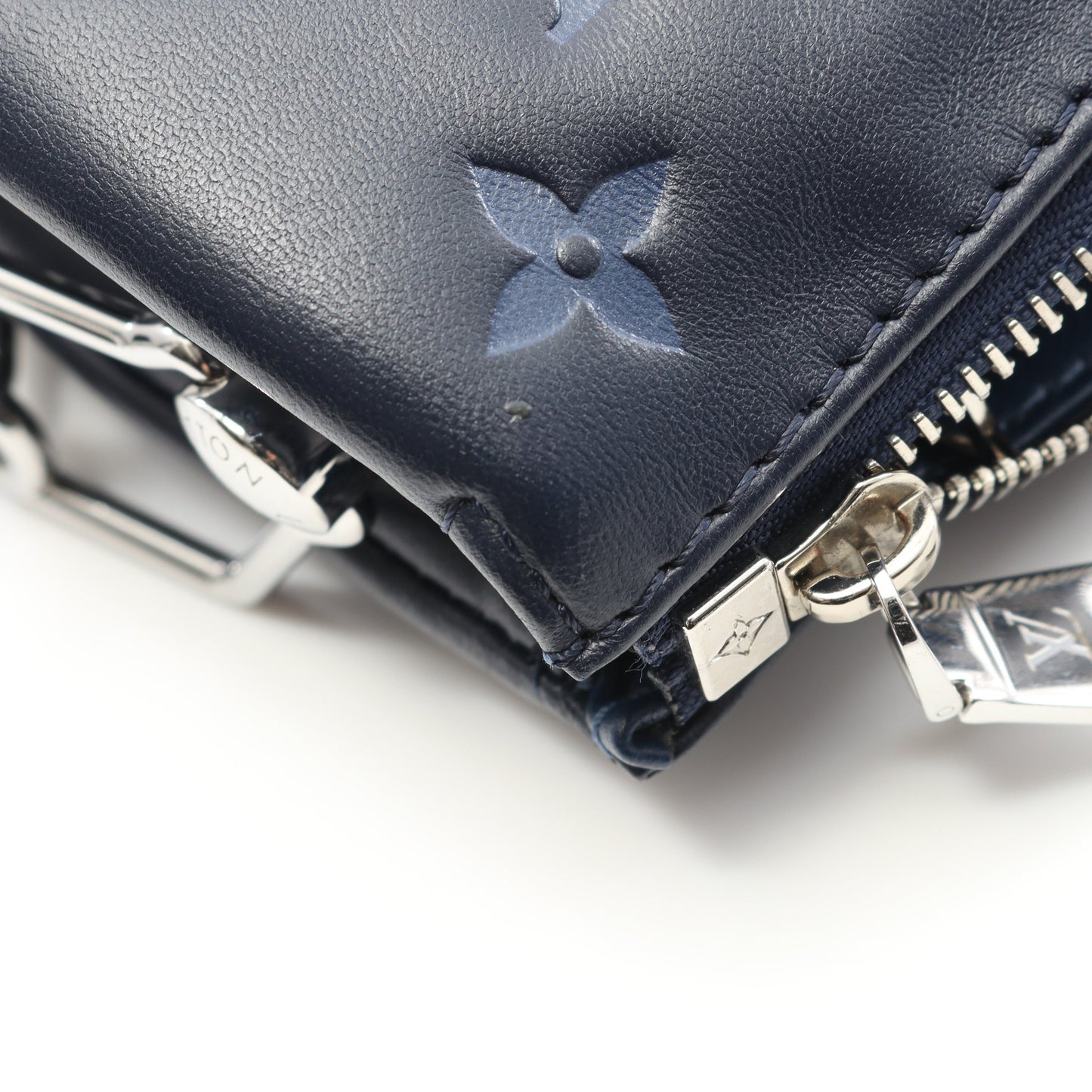 クッサンPM モノグラム マリーンブルー チェーンショルダーバッグ レザー ネイビー ルイヴィトン バッグ LOUIS VUITTON