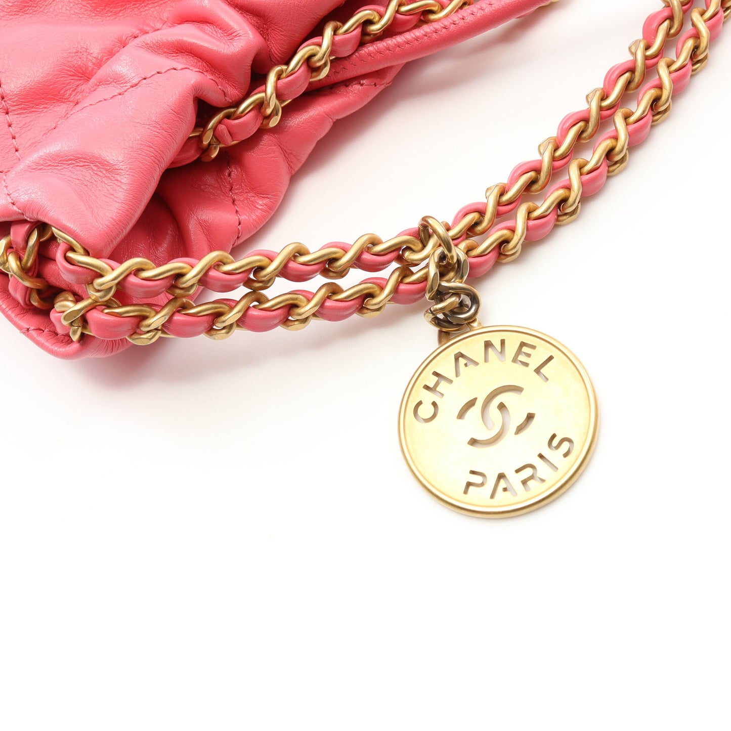 CHANEL 22 ミニ チェーンショルダーバッグ レザー ピンク ゴールド金具 2WAY シャネル バッグ CHANEL