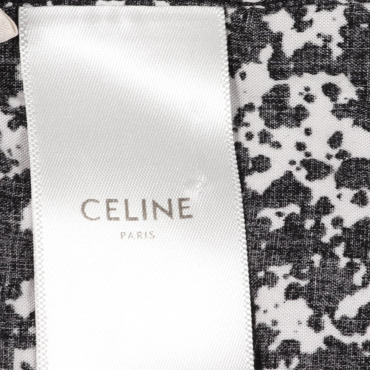 シャツ 長袖 総柄 レーヨン ブラック ホワイト セリーヌ トップス CELINE