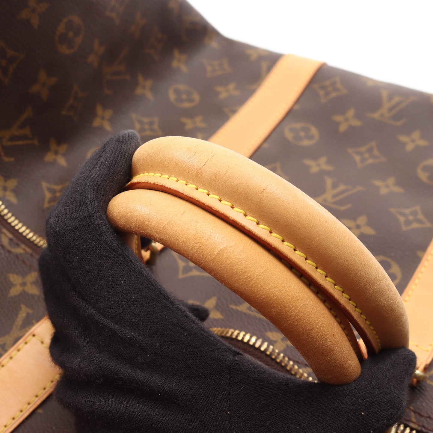 キーポル バンドリエール55 モノグラム ボストンバッグ PVC レザー ブラウン 2WAY ルイヴィトン バッグ LOUIS VUITTON