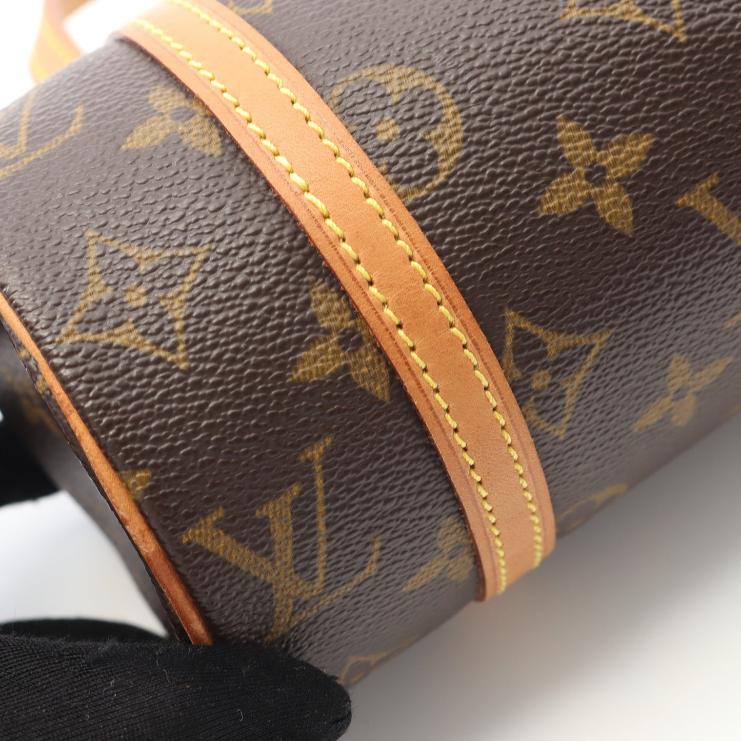 ミニパピヨン モノグラム ハンドバッグ PVC レザー ブラウン ルイヴィトン バッグ LOUIS VUITTON