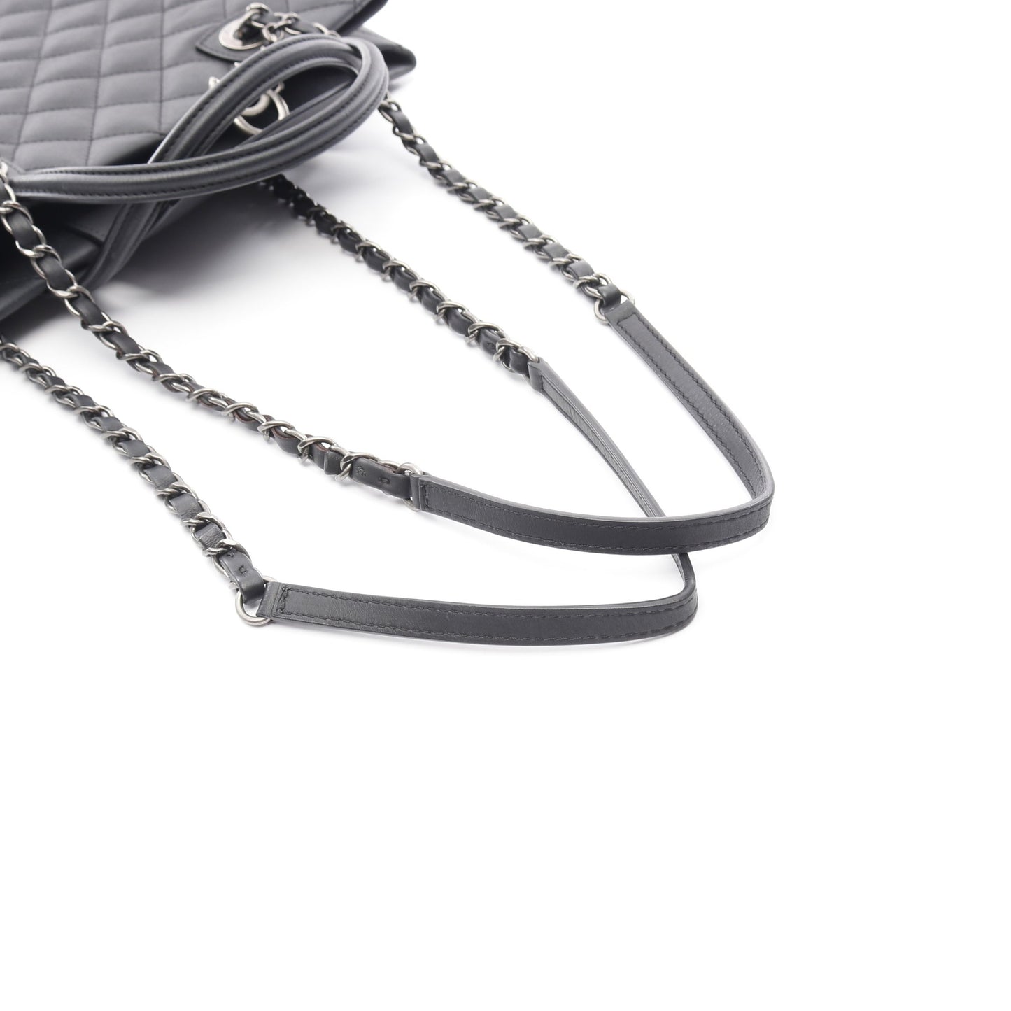 マトラッセ ショルダーバッグ トートバッグ レザー ブラック アンティークシルバー金具 2WAY シャネル バッグ CHANEL