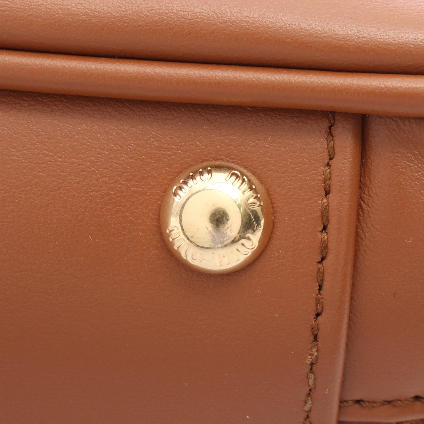 アルカディ ハンドバッグ レザー ブラウン 2WAY ミュウミュウ バッグ miu miu