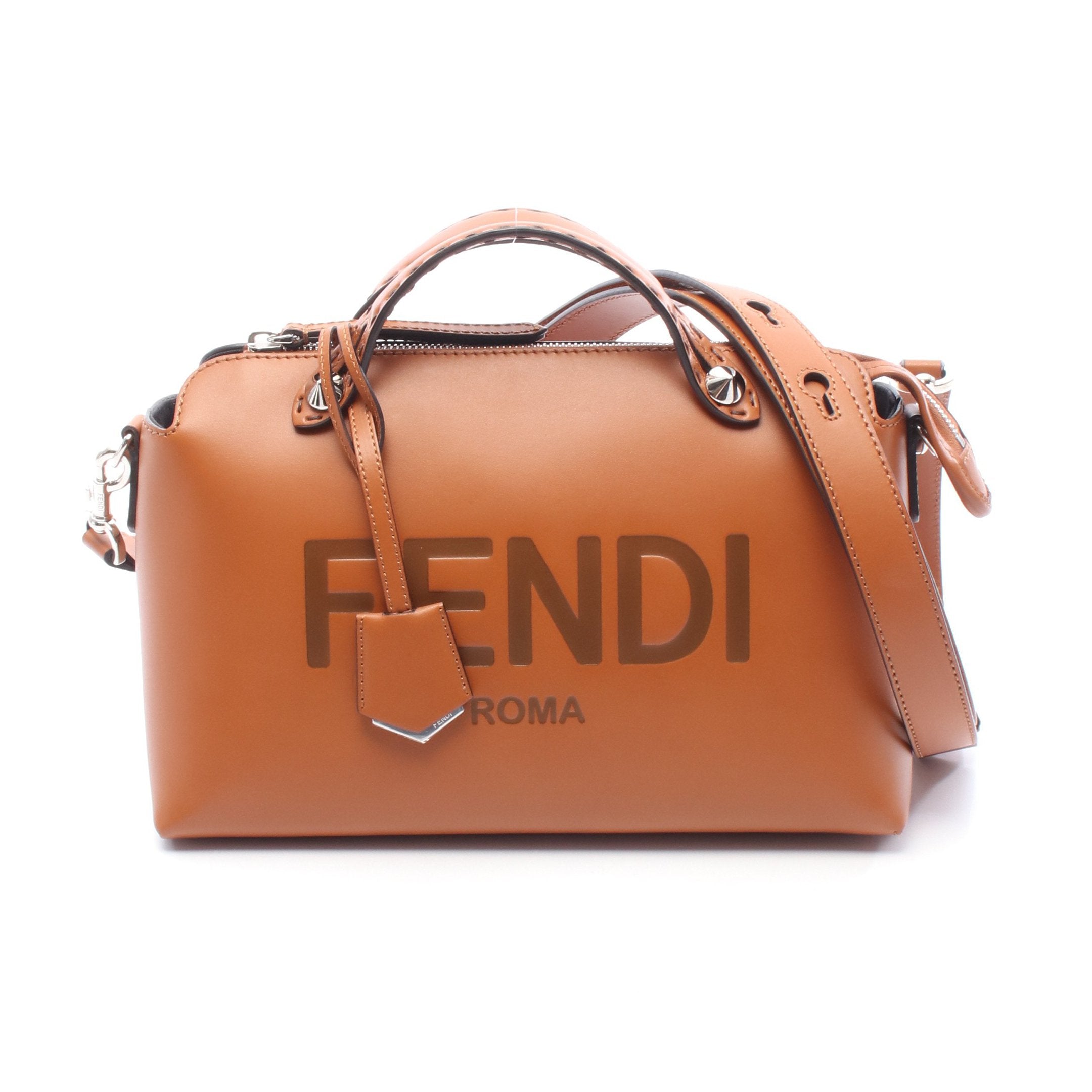FENDI ROMA ブラウンレザーショルダーバッグ 鑑定済FENDI ROMA ブラウン ショルダーバッグ