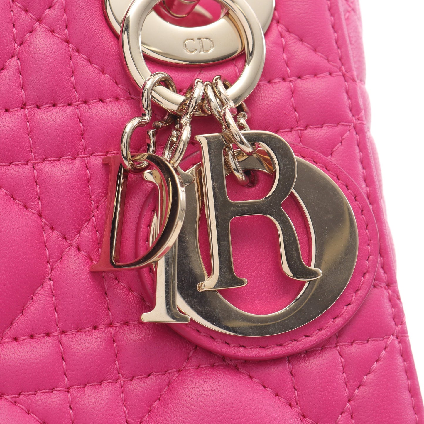 レディディオール ミニ カナージュ ハンドバッグ レザー ピンクパープル 2WAY クリスチャンディオール バッグ Christian Dior