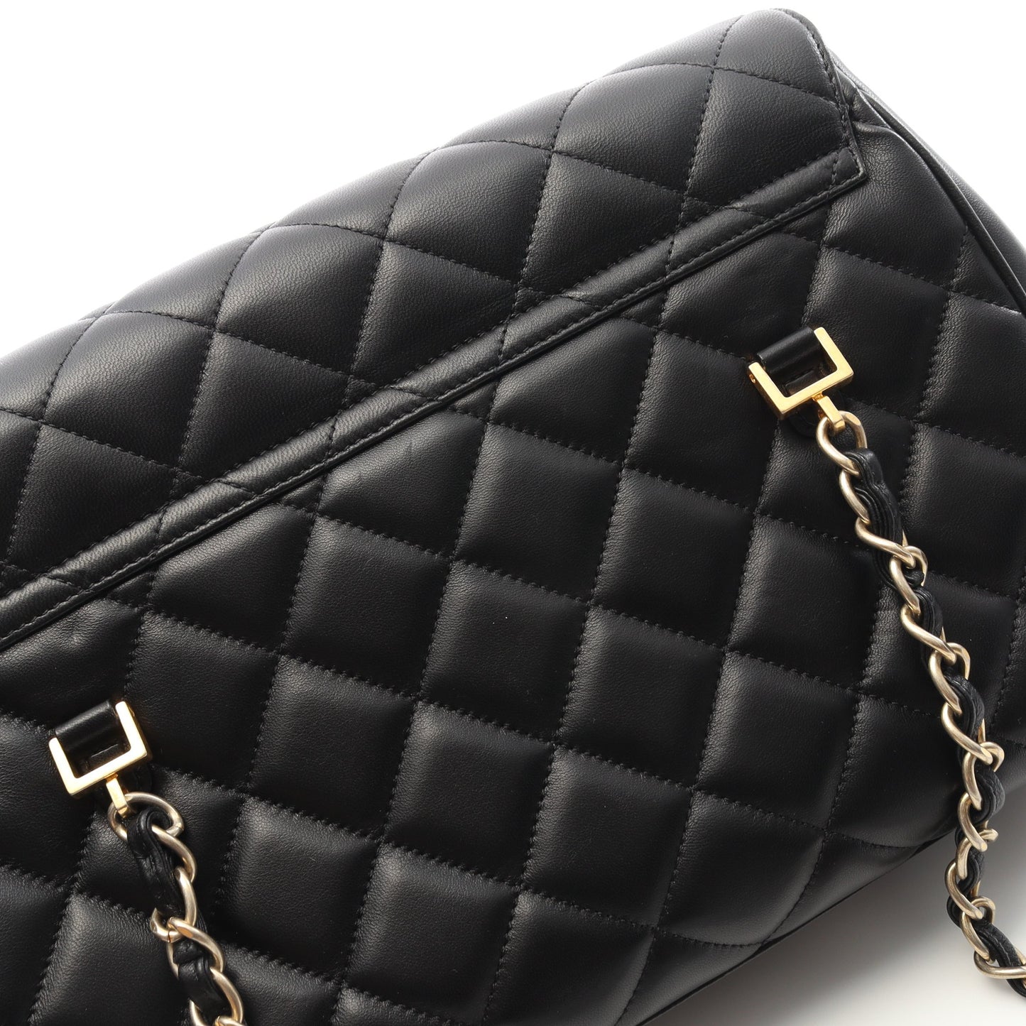 マトラッセ チェーンショルダーバッグ チェーントートバッグ ラムスキン ブラック ゴールド金具 シャネル バッグ CHANEL