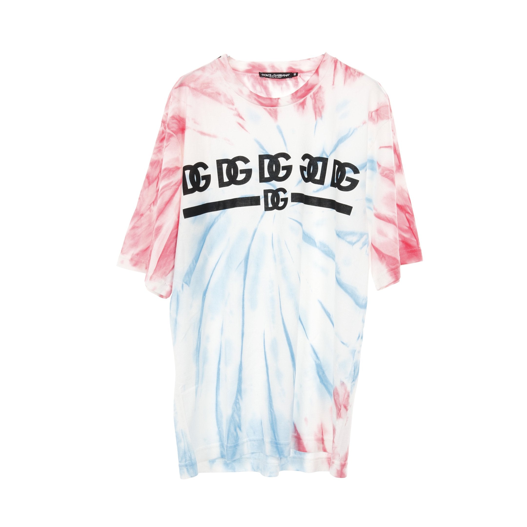 DGロゴ Tシャツ クルーネック 半袖 タイダイ コットン ホワイト