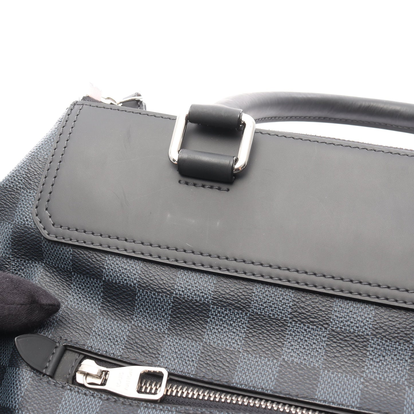 グリニッジ ダミエコバルト ハンドバッグ トートバッグ PVC レザー ブラック ブルー 2WAY ルイヴィトン バッグ LOUIS VUITTON