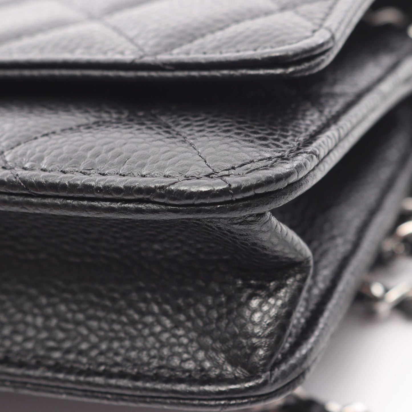 マトラッセ チェーンウォレット キャビアスキン ブラック シルバー金具 シャネル バッグ CHANEL