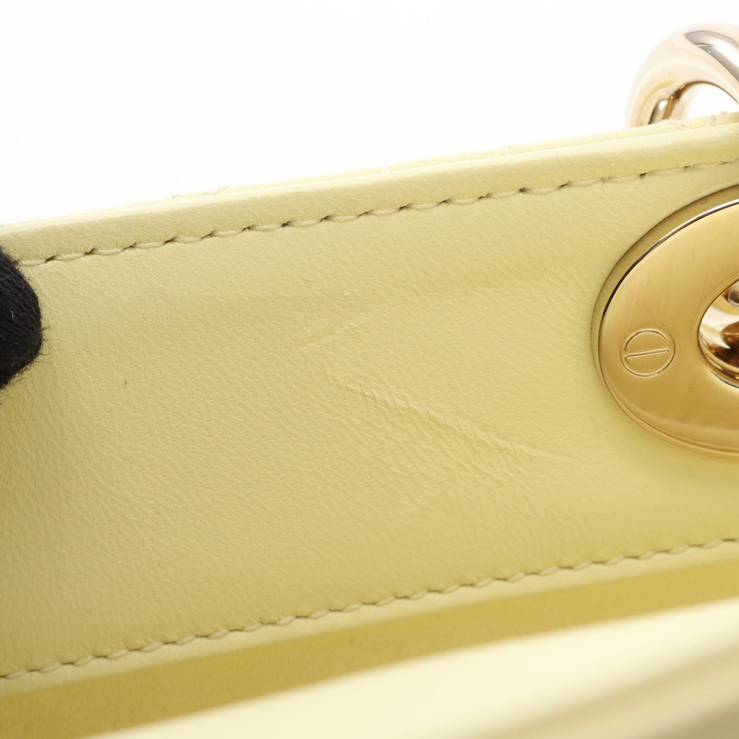 Lady D-Joy スモール カナージュ ハンドバッグ レザー ライトイエロー 3WAY クリスチャンディオール バッグ Christian Dior