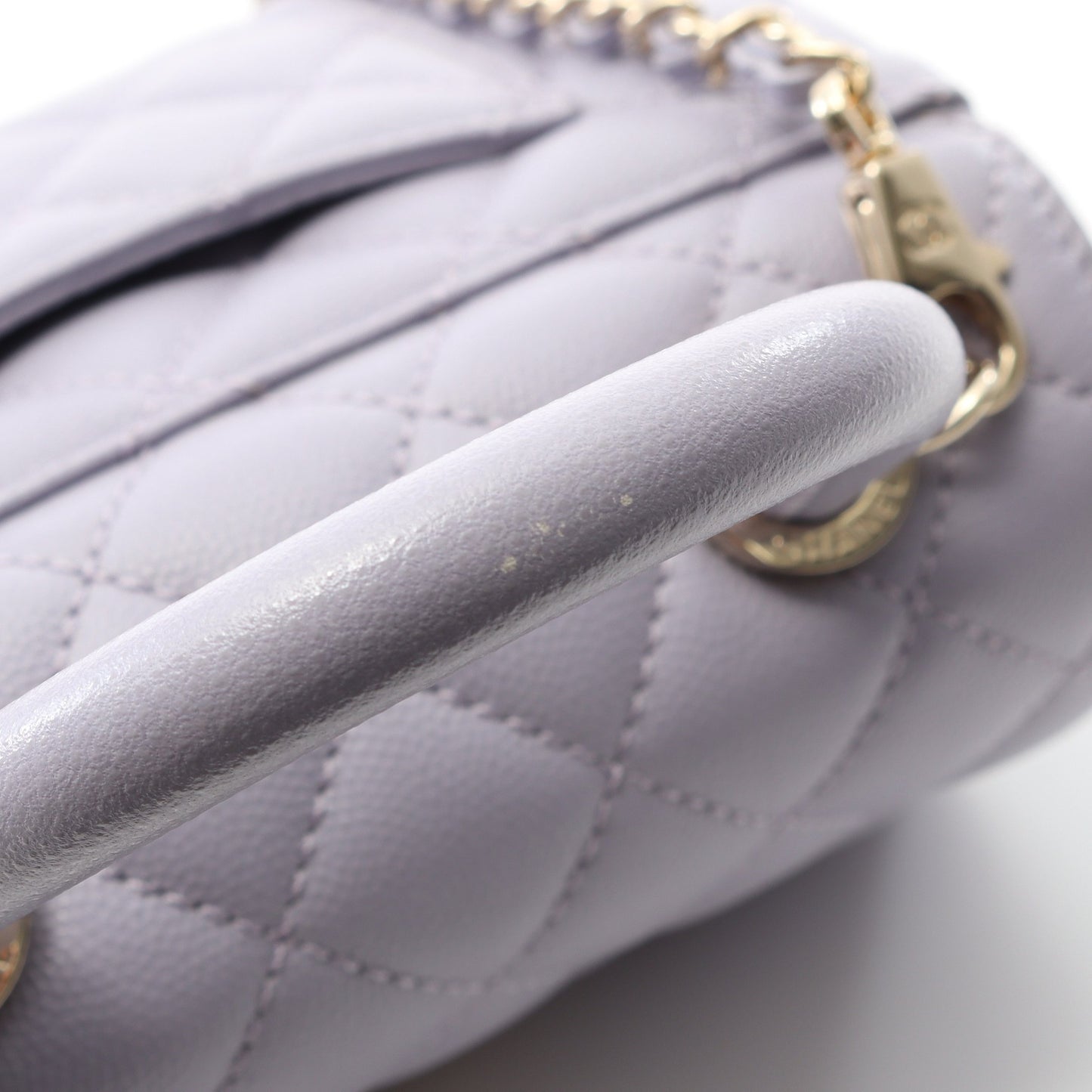 ココハンドルXXS トップハンドル ハンドバッグ キャビアスキン ライトパープル ゴールド金具 2WAY シャネル バッグ CHANEL