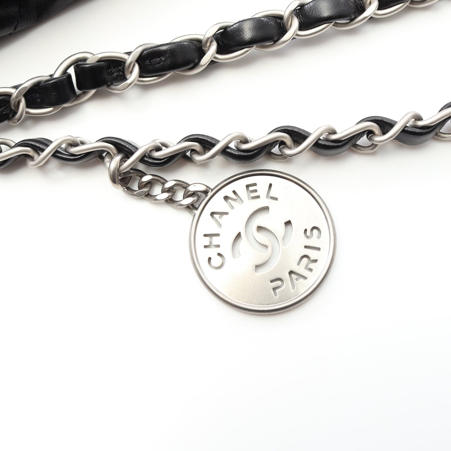 マトラッセ シャネル22 スモール チェーンショルダーバッグ レザー ブラック シルバー金具 シャネル バッグ CHANEL