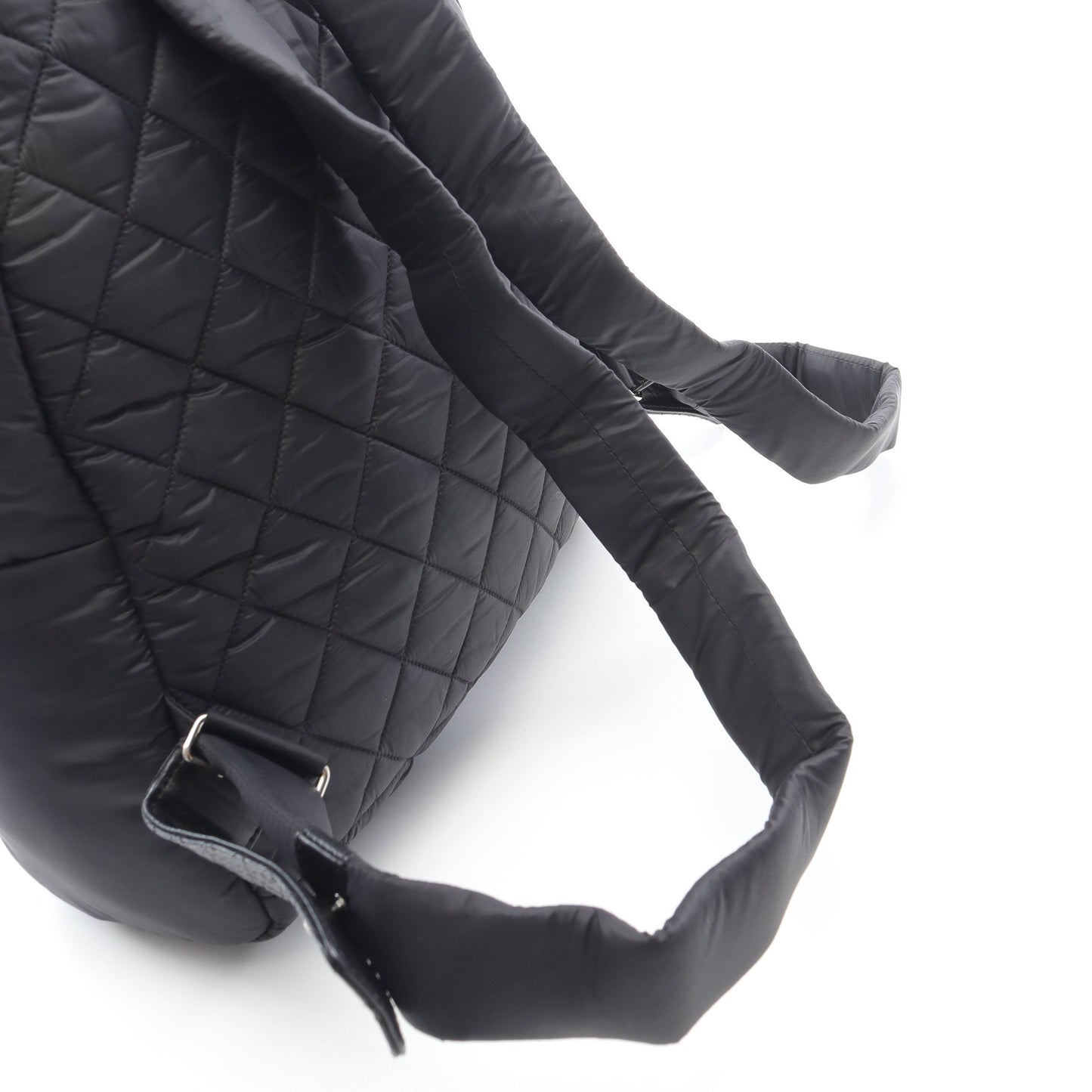 コココクーン バックパック リュックサック ナイロン レザー ブラック シルバー金具 シャネル バッグ CHANEL