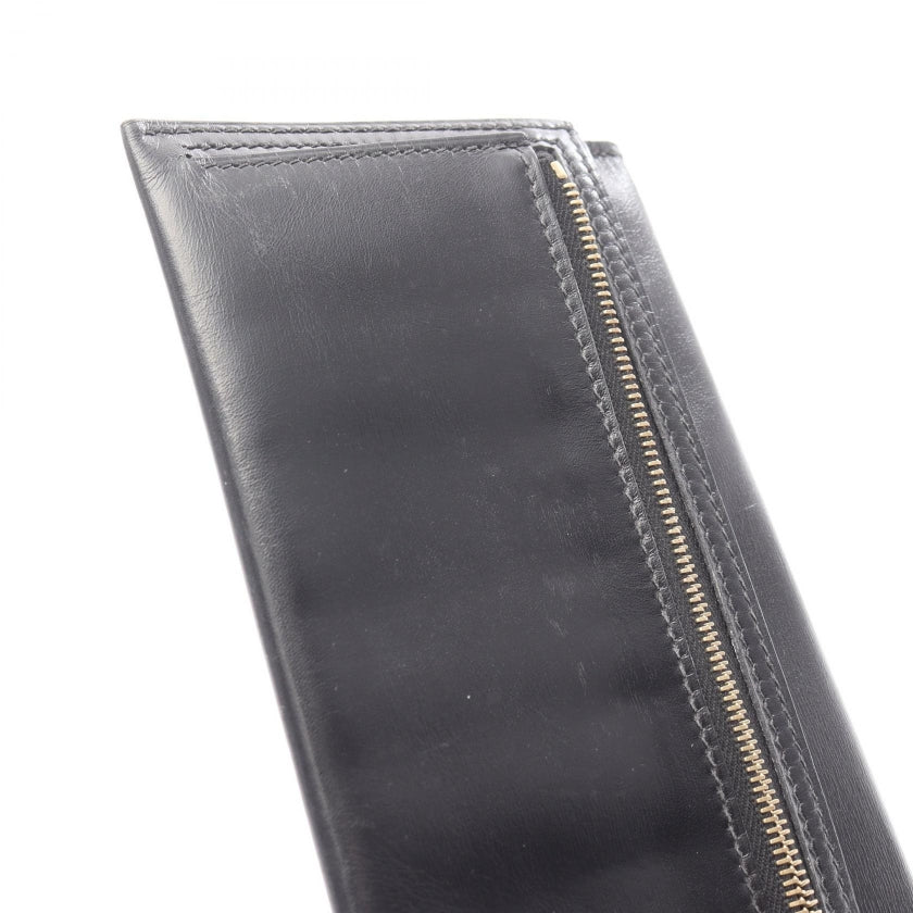 ベアンスフレ 二つ折り長財布 ボックスカーフ ブラック ゴールド金具 □F刻印 エルメス 財布・小物 HERMES