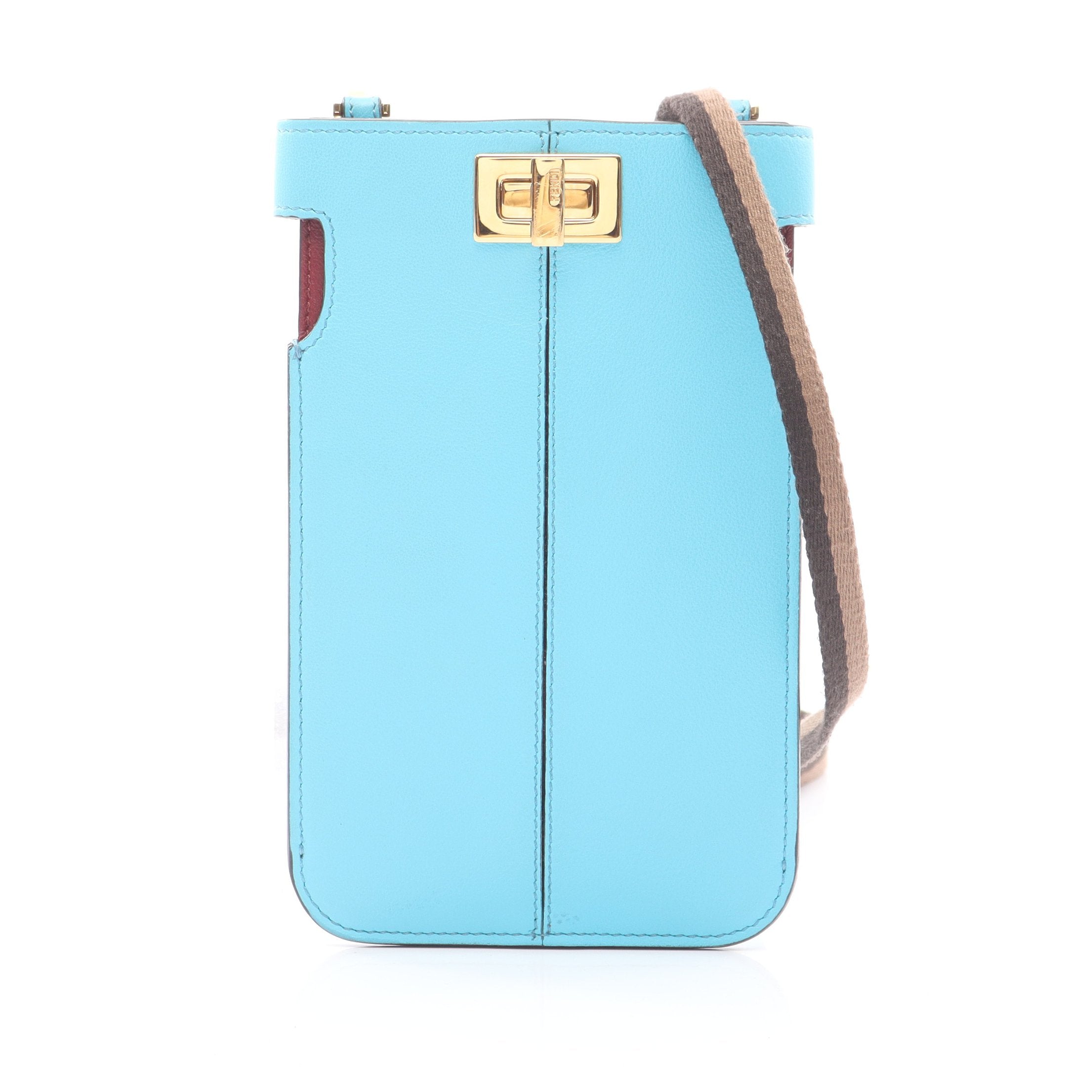FENDI ウエストバッグ 水色 チェック柄 ショルダーバッグ ライトブルー org.jpg