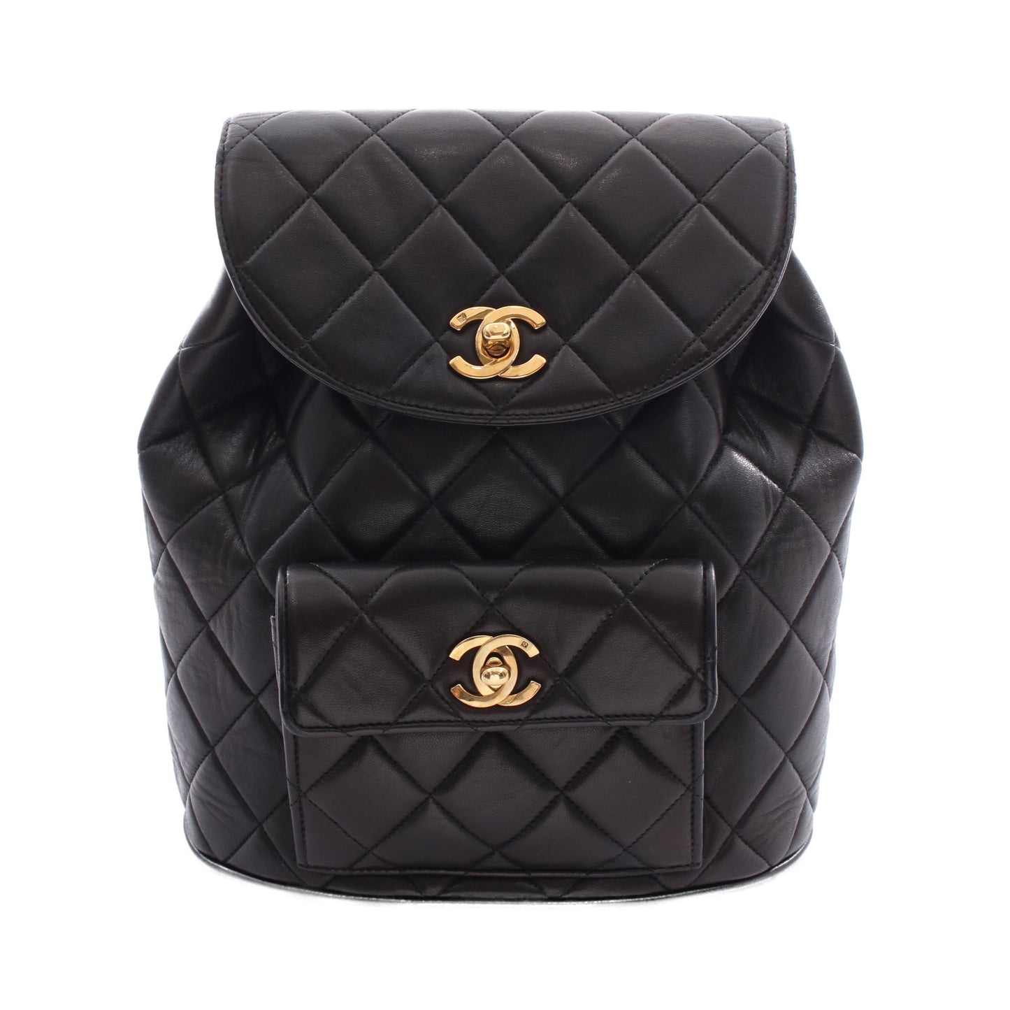 マトラッセ バックパック リュックサック ラムスキン ブラック ゴールド金具 シャネル バッグ CHANEL