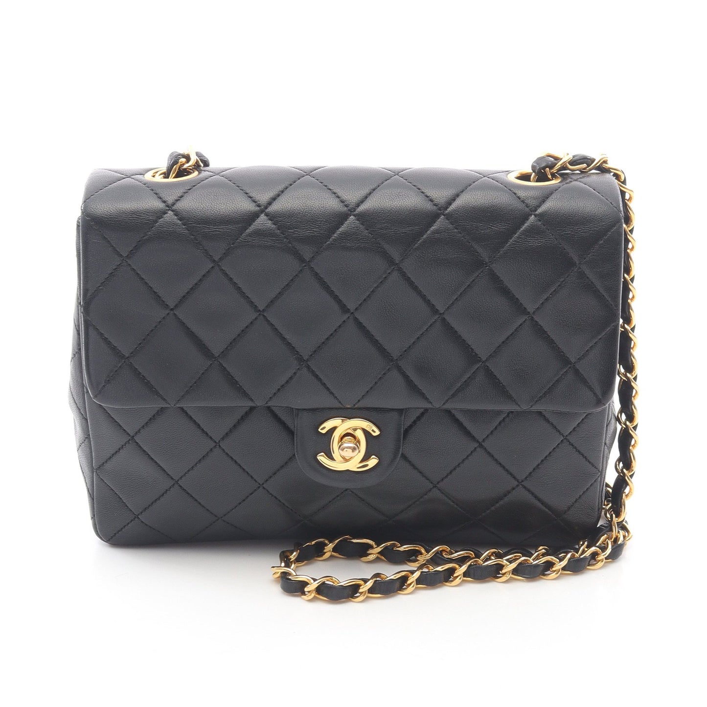 ミニマトラッセ20 チェーンショルダーバッグ ラムスキン ブラック ゴールド金具 ヴィンテージ シャネル バッグ CHANEL