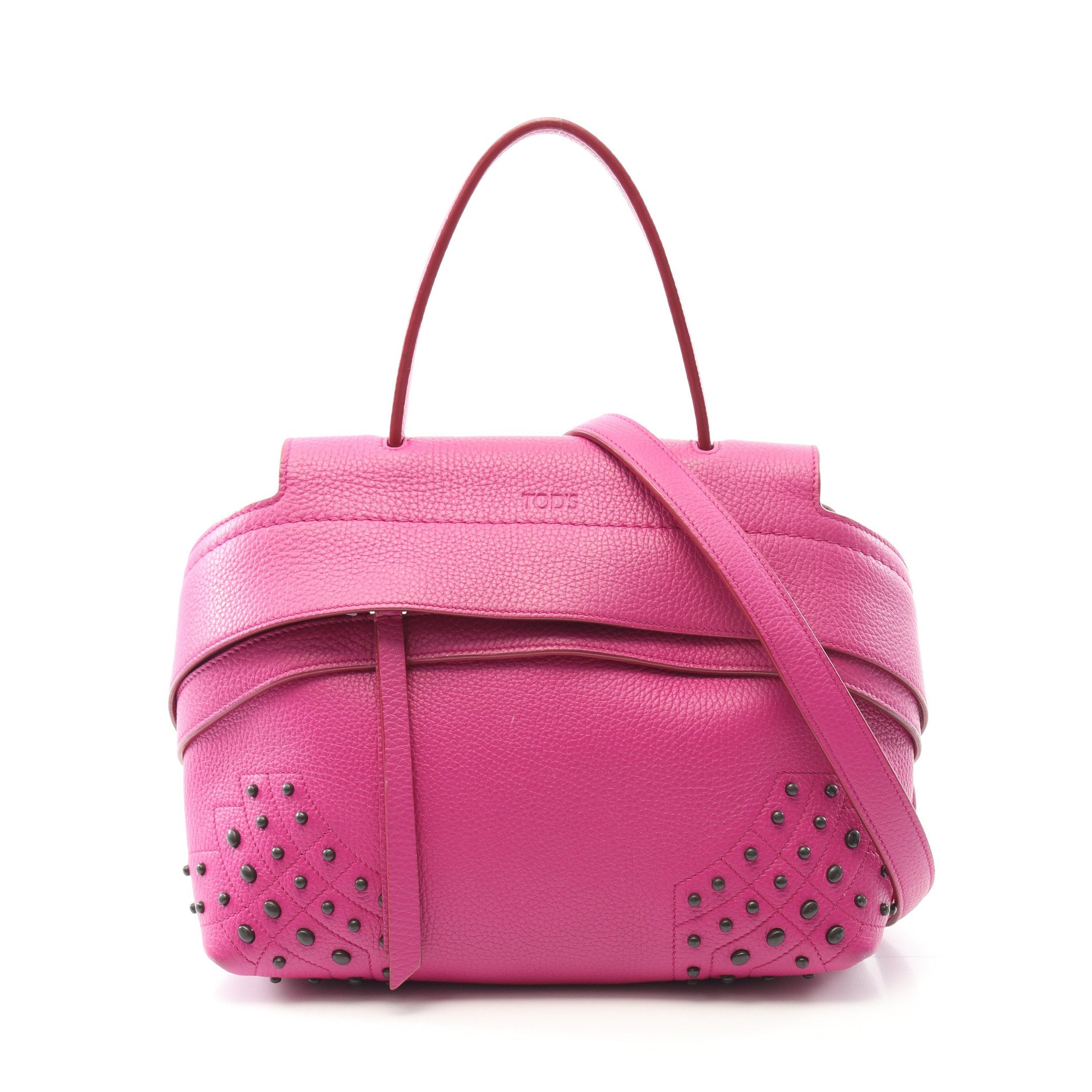 こはとも WAVE BAG ウェーブバッグ ハンドバッグ レザー ピンクパープル 2WAY