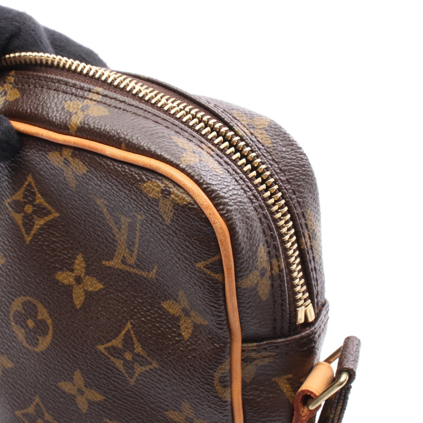 ダヌーブ モノグラム ショルダーバッグ PVC レザー ブラウン ルイヴィトン バッグ LOUIS VUITTON