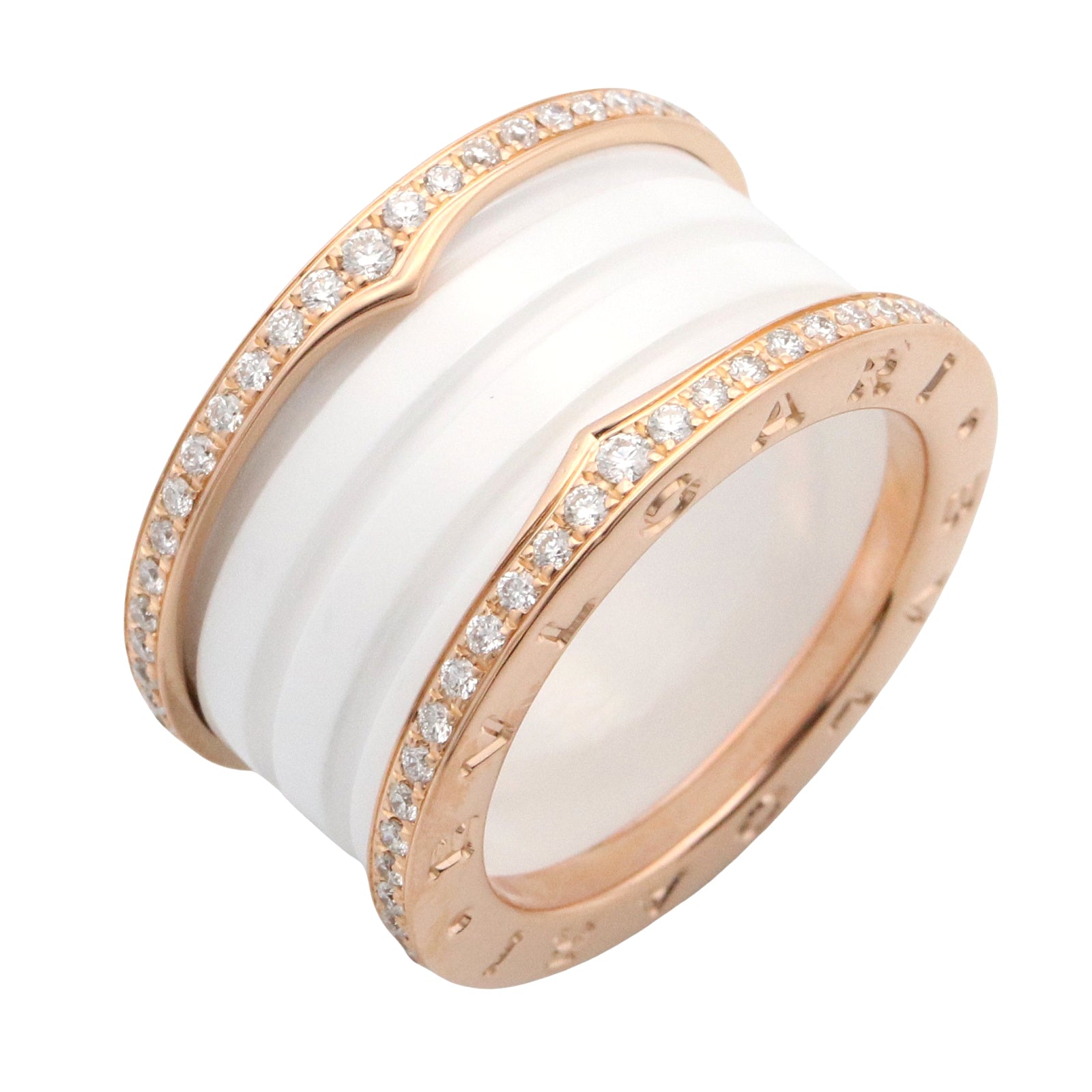 BVLGARI セラミック 三連リング　【配送可】 B-zero1 リング セラミック 3バンド リング 指輪 K18PG（ピンク