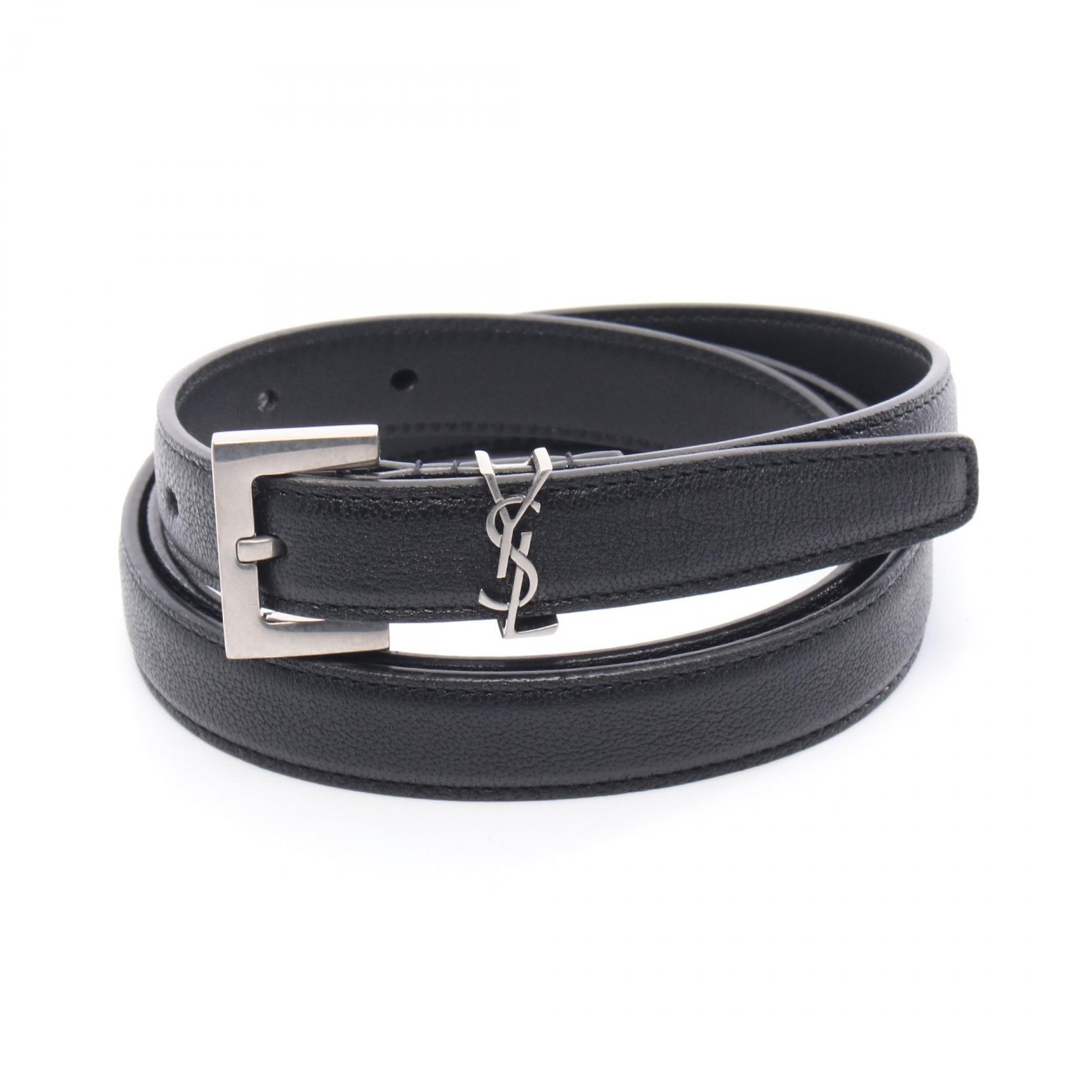 サンローラン SAINT LAURENT ブラック レザー ベルト SAINT LAURENT YSL グレインレザー ベルト 人気 (Saint Laurent/ベルト