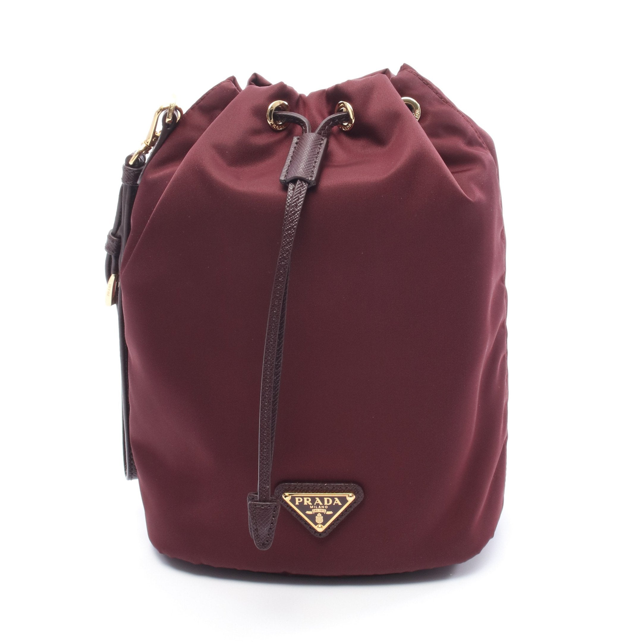 Re-Nylon ポーチ ナイロン レザー ボルドー プラダ – RECLO