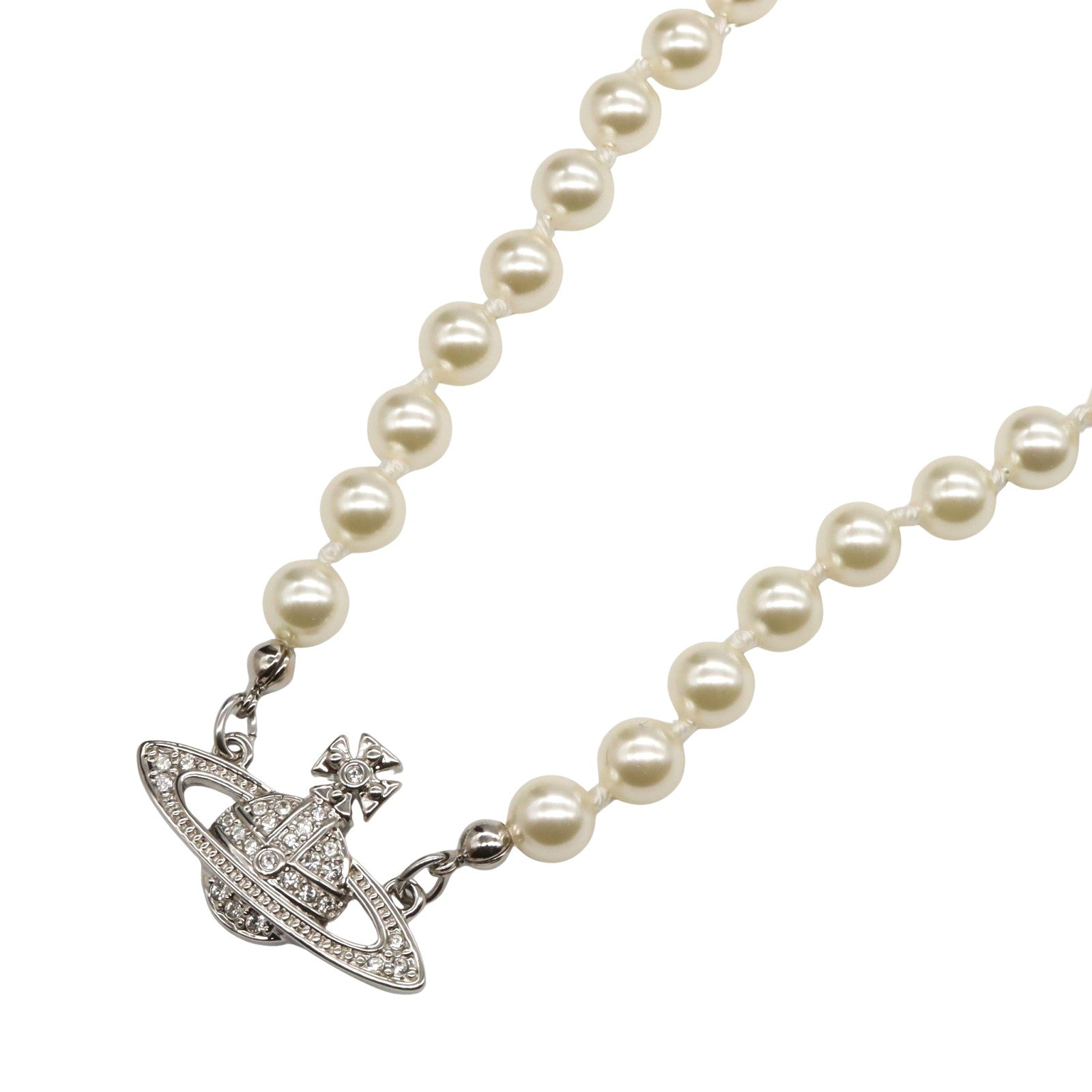 ネックレス ネックレス 真鍮 人工パール ホワイト シルバー