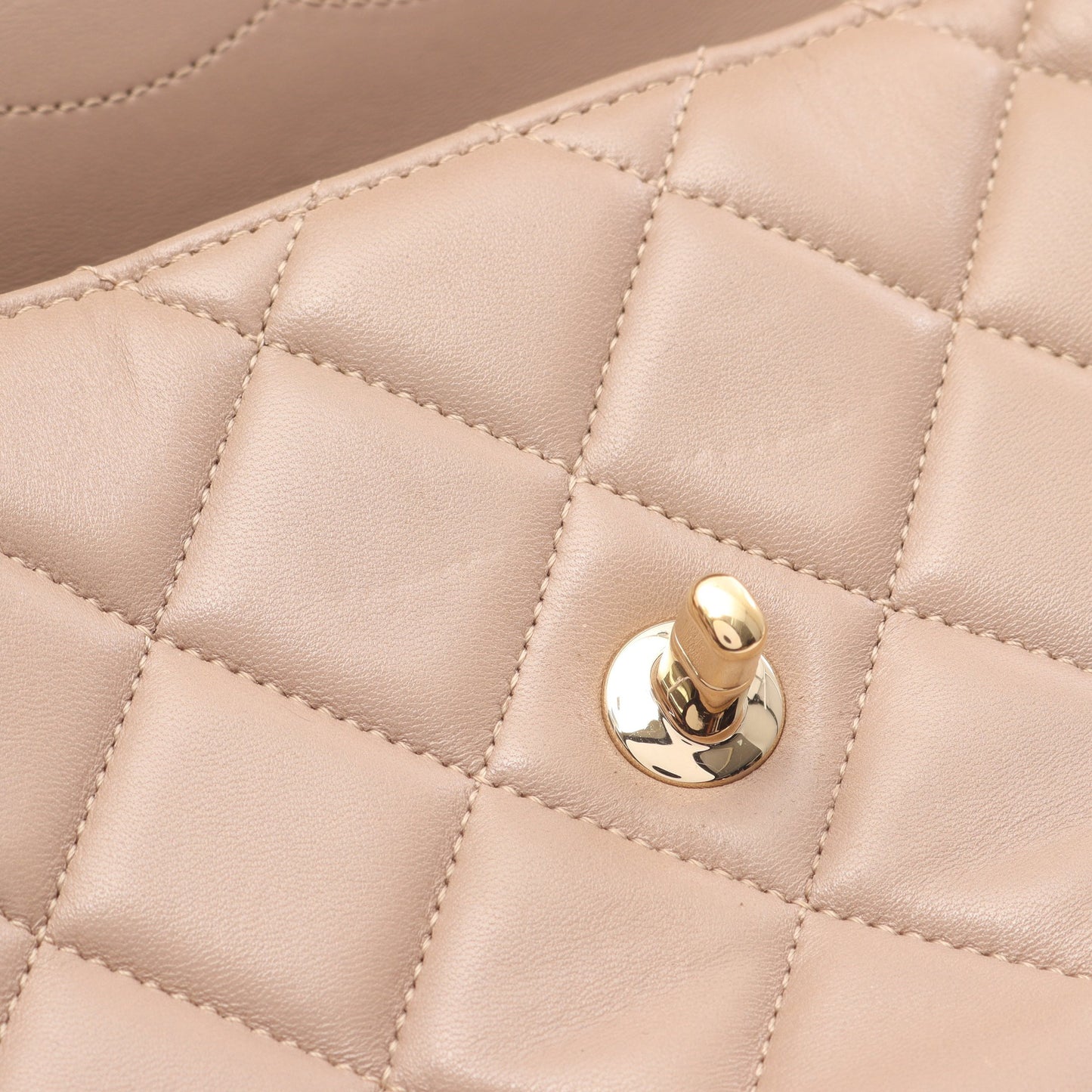 トレンディCC トップハンドル ハンドバッグ ラムスキン グレーベージュ ゴールド金具 2WAY シャネル バッグ CHANEL
