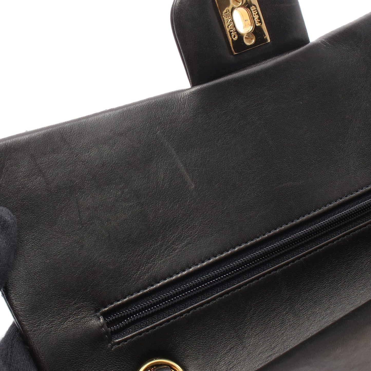 マトラッセ Wフラップ Wチェーンショルダーバッグ ラムスキン ブラック ゴールド金具 シャネル バッグ CHANEL