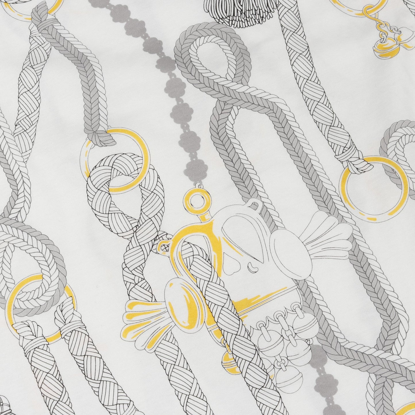 パルフロワリミックス Tシャツ コットン ホワイト グレー イエロー エルメス トップス HERMES