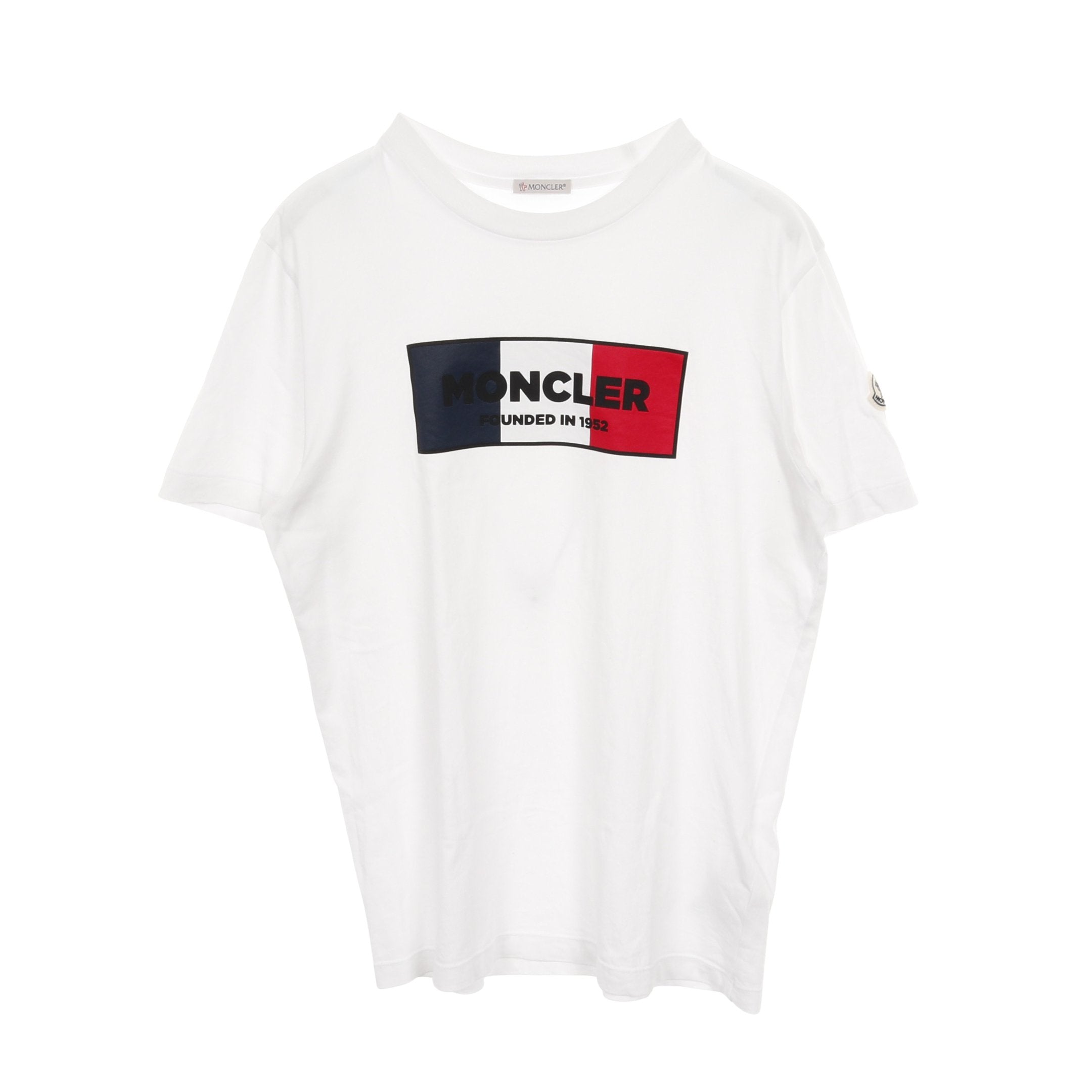 ロゴ Tシャツ クルーネック トリコロールモチーフ コットン ホワイト 