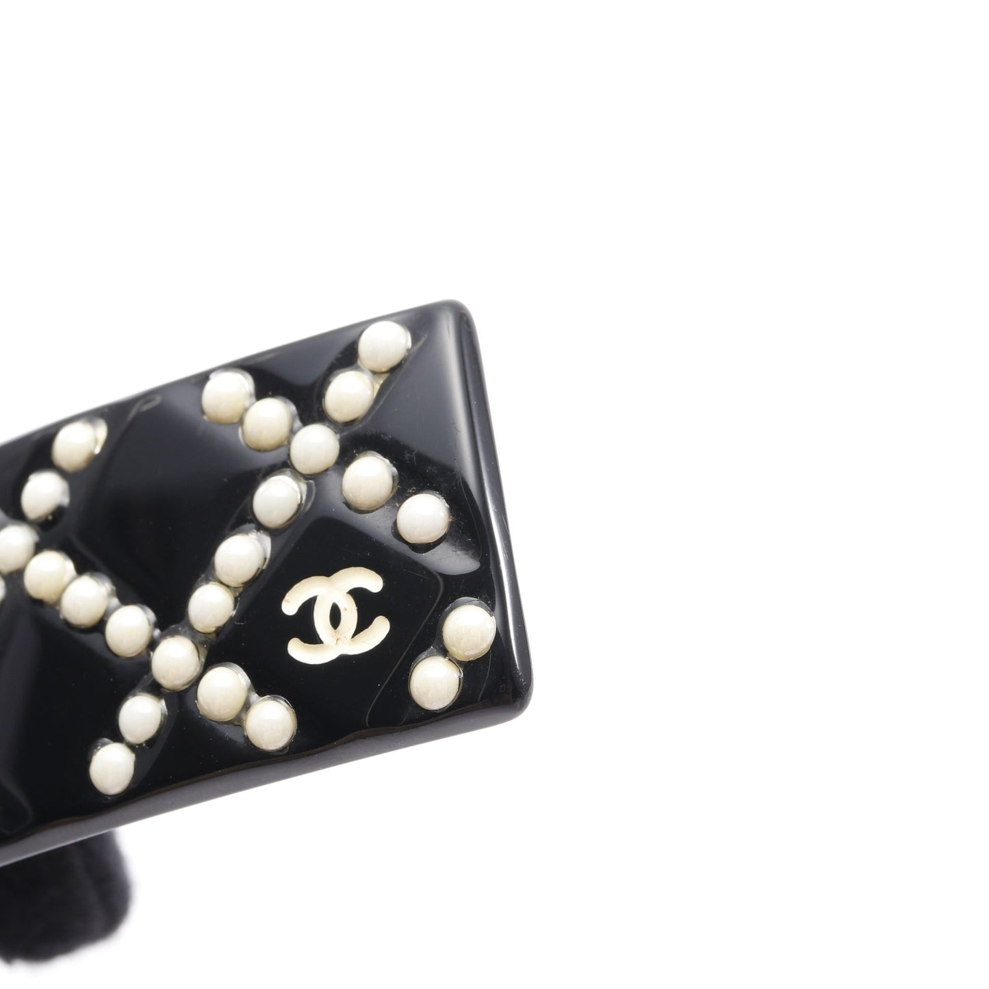 マトラッセ ココマーク バレッタ ブラック ホワイト 08P シャネル アクセサリー CHANEL