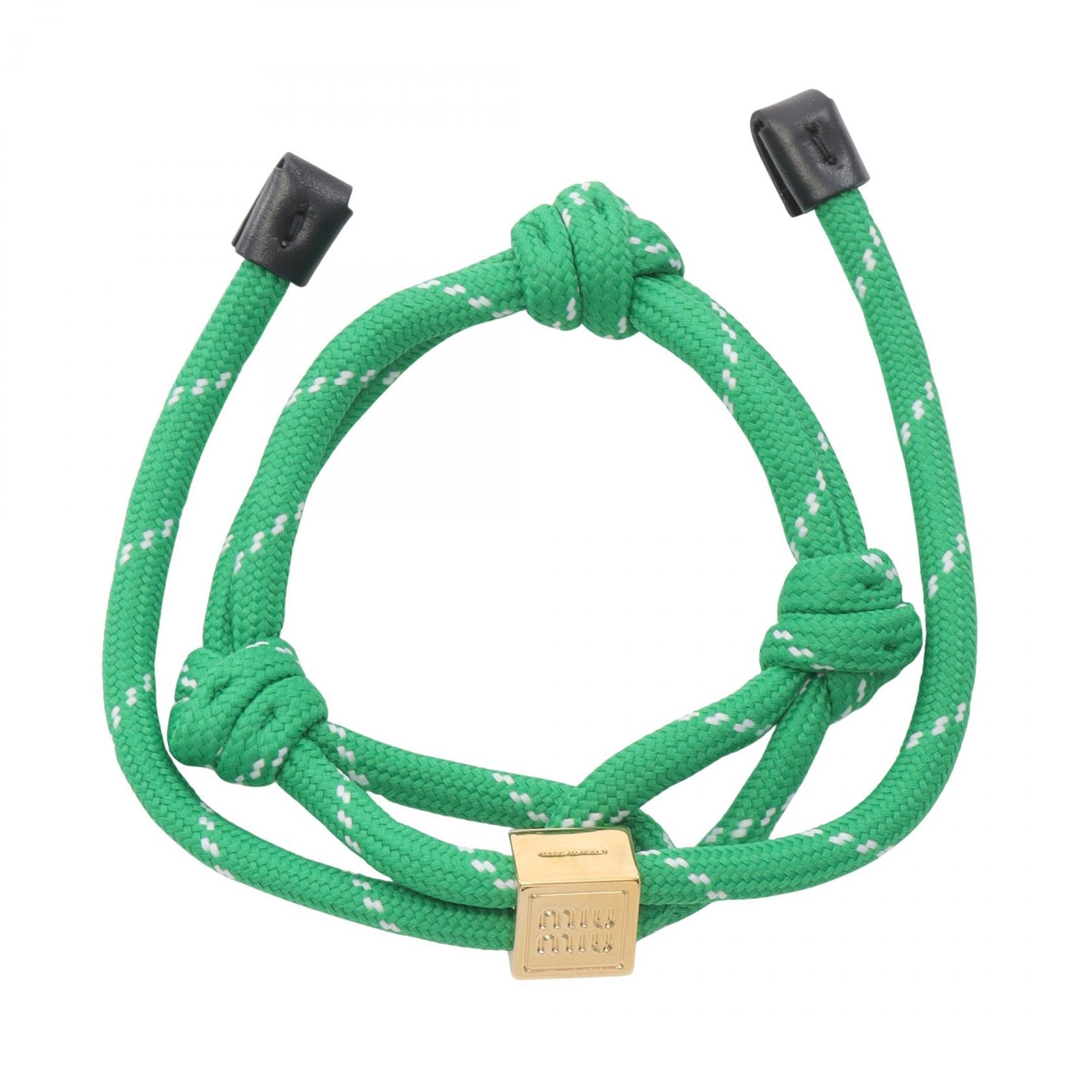 Miu Miuコード ブレスレットグリーン ゴールド金具 シリーズで1番人気色 Miu Miuコード ブレスレットグリーン ゴールド金具 シリーズで1番人気色