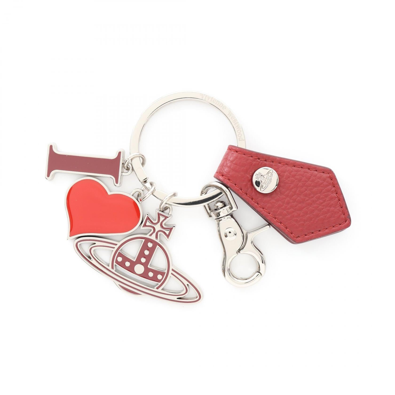 I LOVE ORB キーホルダー レザー シルバー レッド ヴィヴィアン  