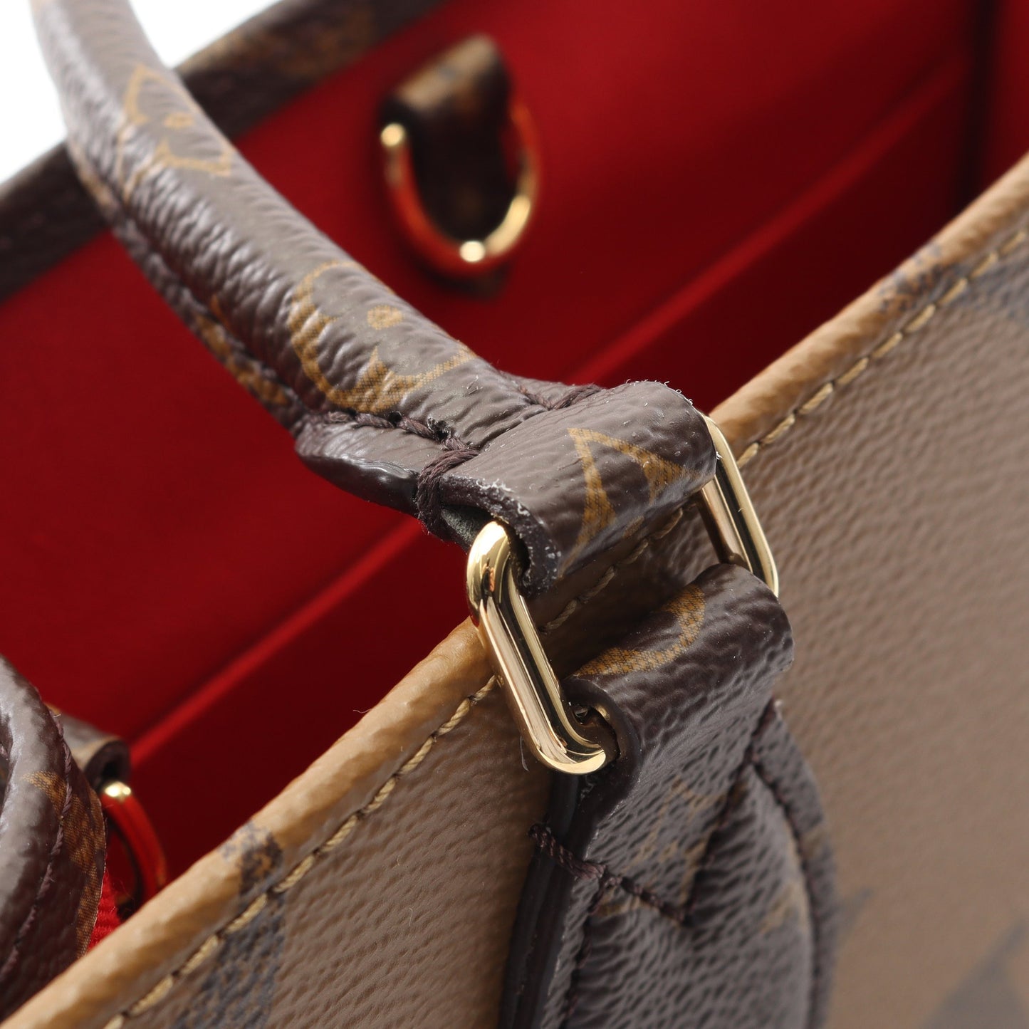 オンザゴーPM モノグラムジャイアント リバース ハンドバッグ PVC ブラウン ベージュ 2WAY ルイヴィトン バッグ LOUIS VUITTON