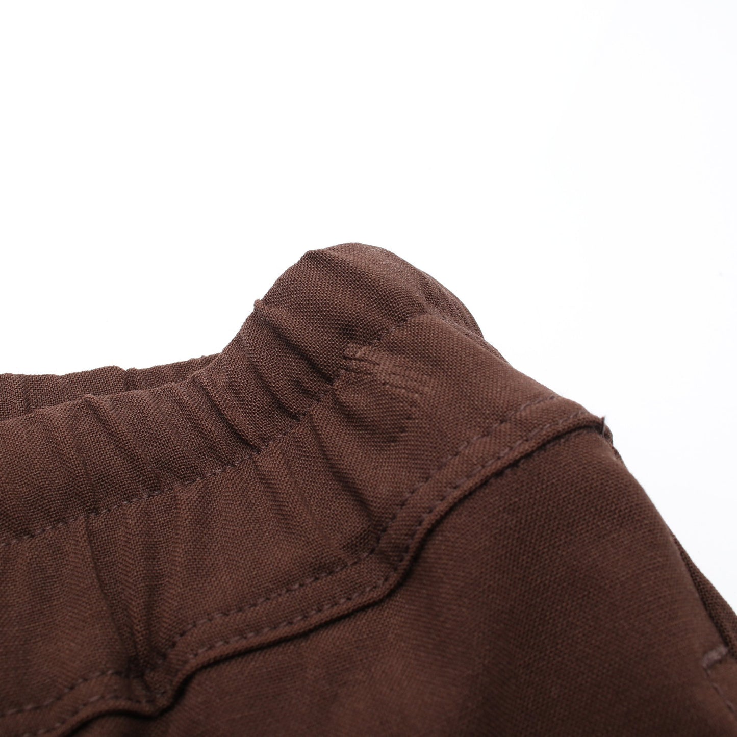 ドローストリング スリム ロング パンツ ウール ブラウン ボタンフライ リックオウエンス ボトムス Rick Owens