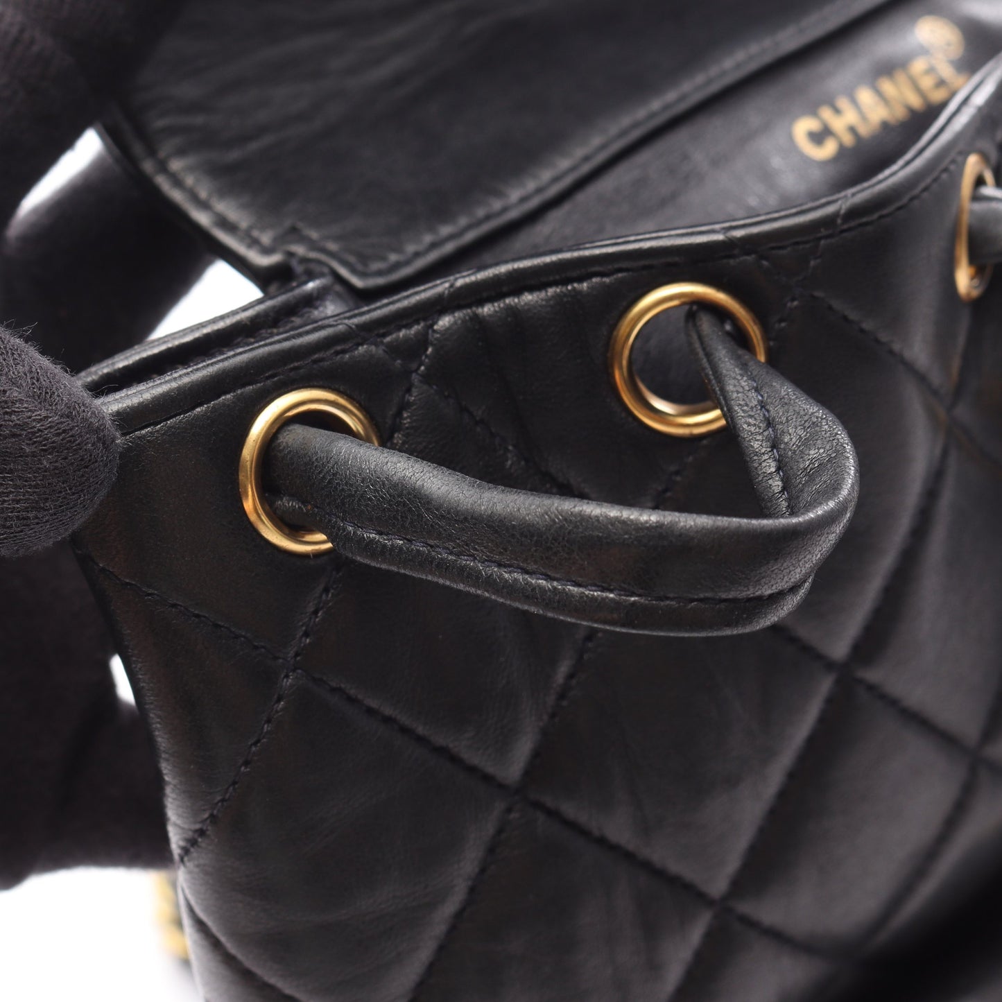 マトラッセ バックパック リュックサック ラムスキン ブラック ゴールド金具 シャネル バッグ CHANEL