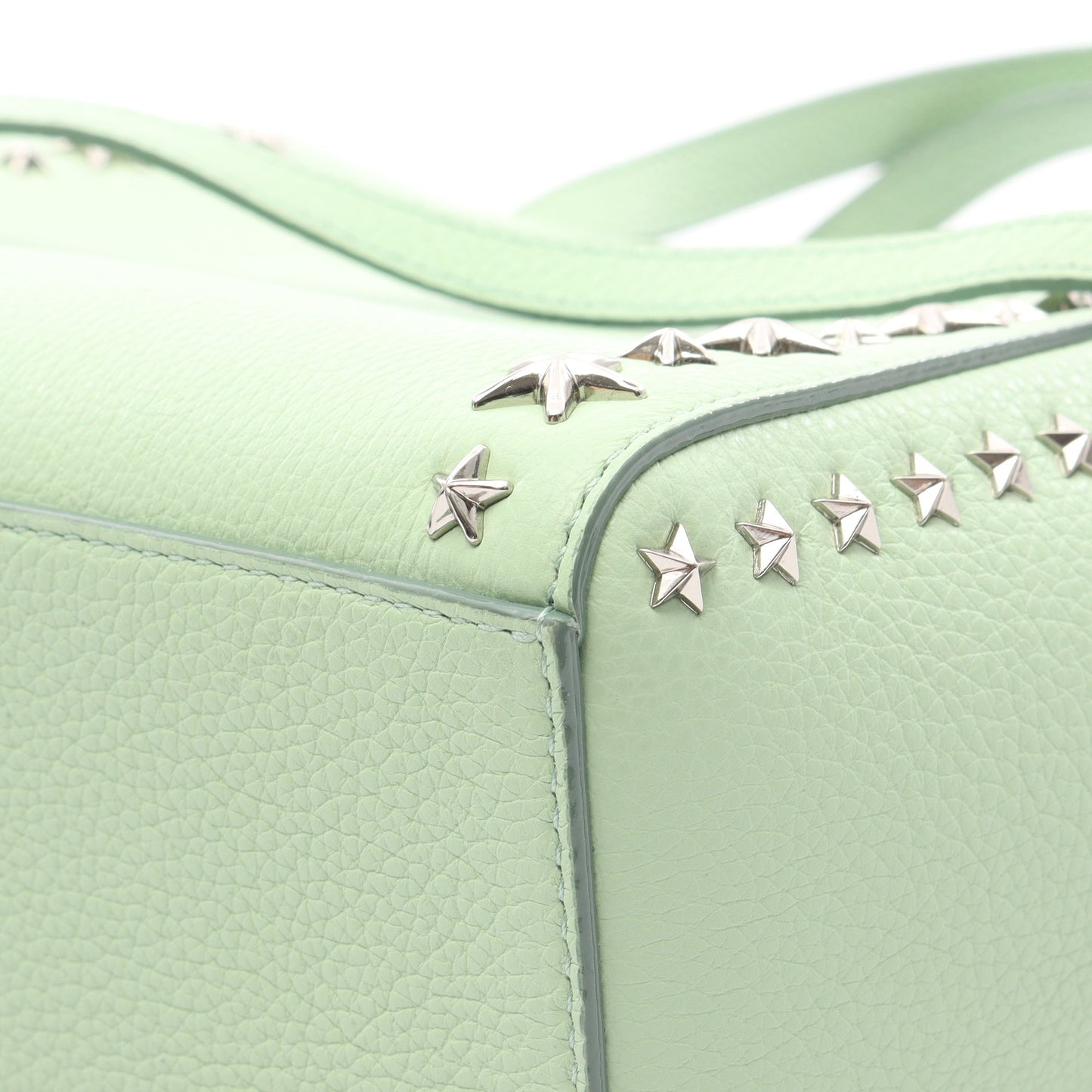 PEGASI ハンドバッグ レザー ライトグリーン スタースタッズ 2WAY ジミーチュウ バッグ JIMMY CHOO