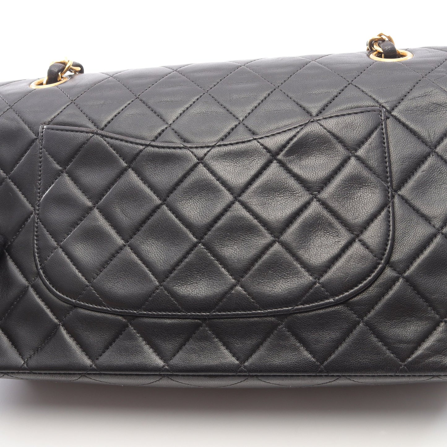 マトラッセ Wフラップ Wチェーンショルダーバッグ ラムスキン ブラック ゴールド金具 シャネル バッグ CHANEL